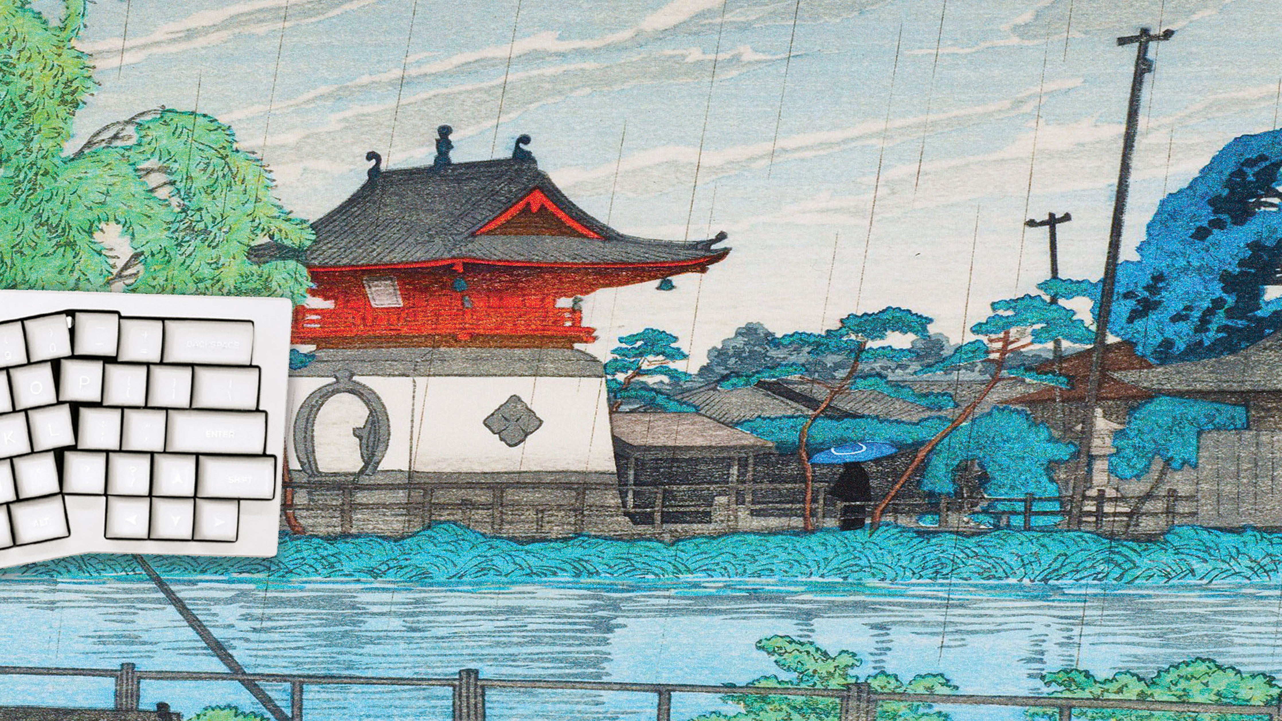 Rain at Shinobazu Pond, by Hasui - The Mousepad Company