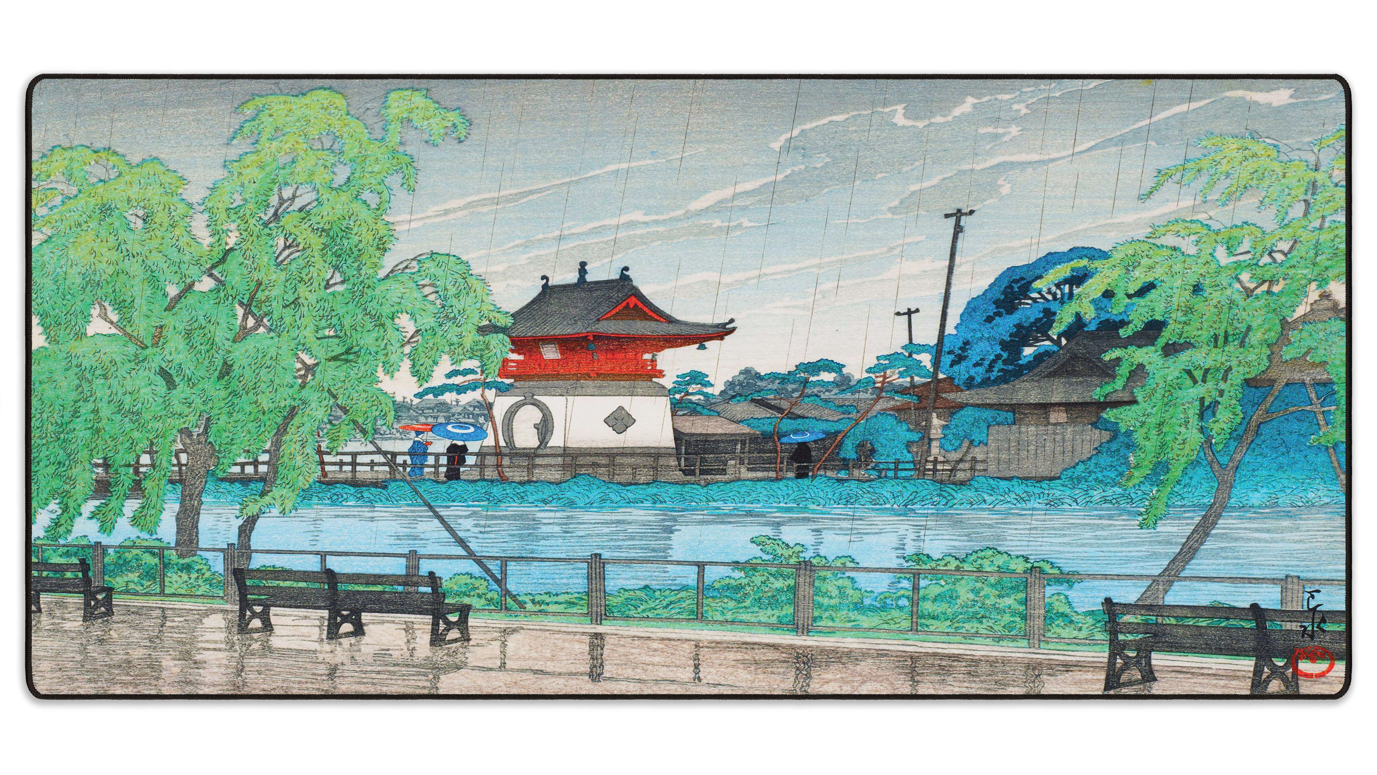 Rain at Shinobazu Pond, by Hasui - The Mousepad Company