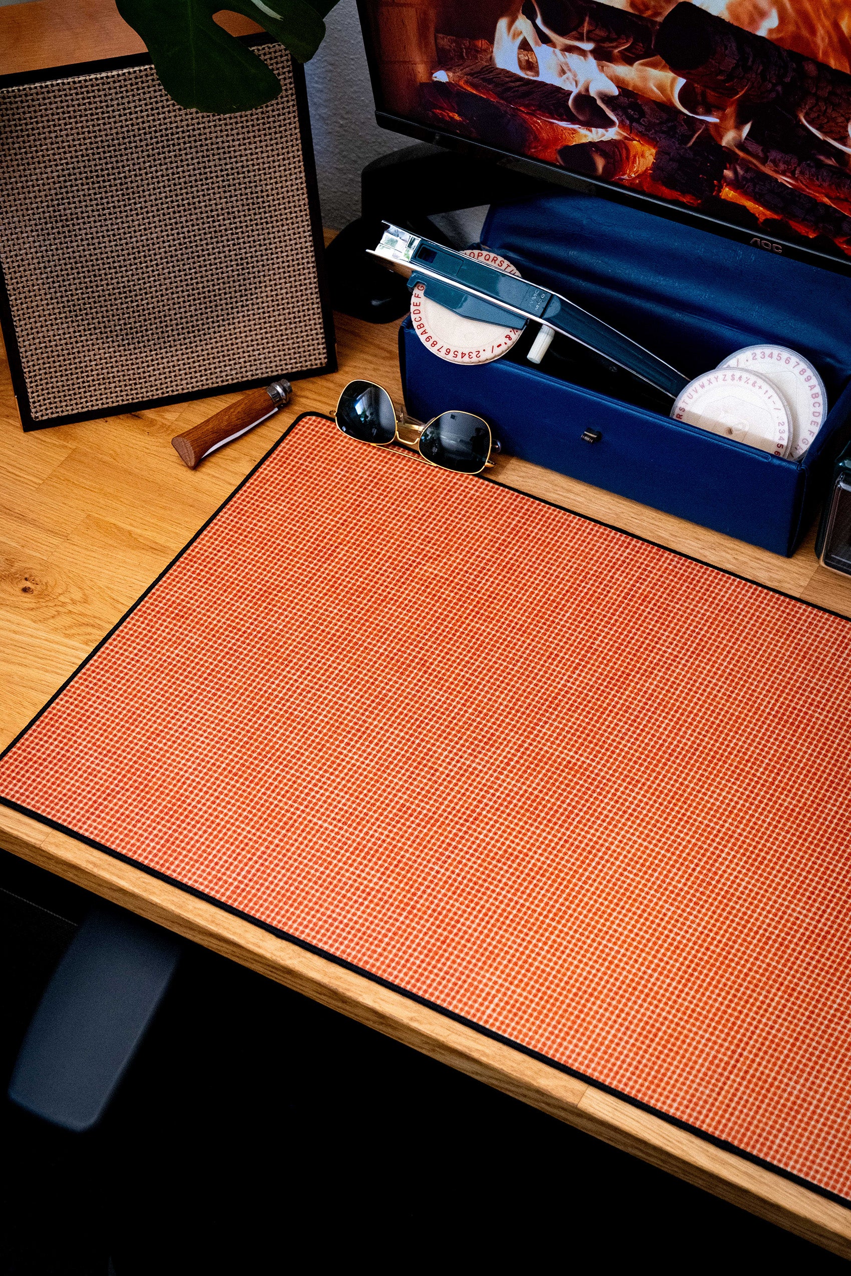 Orange Pin Check - The Mousepad Company