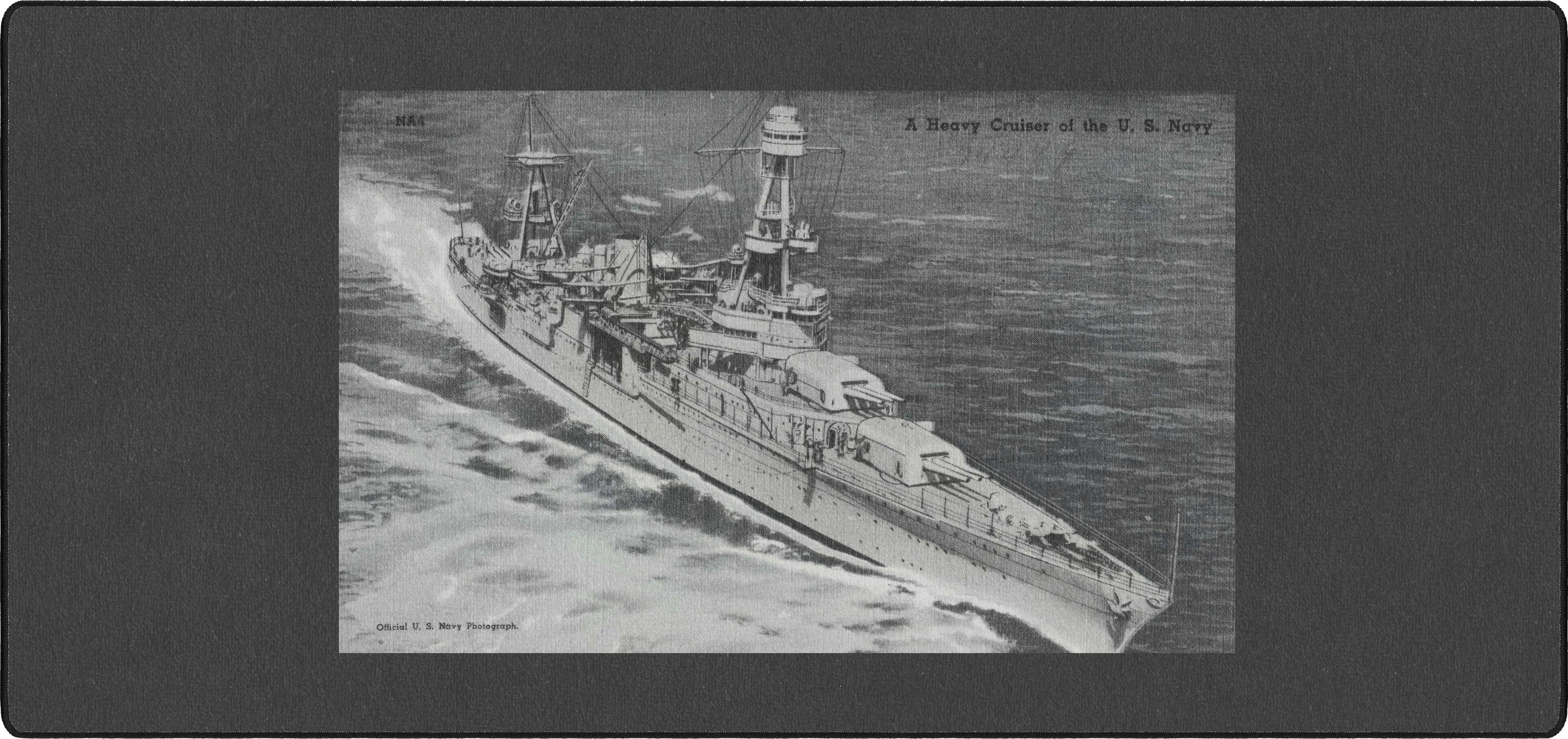 A Heavy Cruiser Of The US Navy mousepad thumbnail, Black & White, Large/XXL