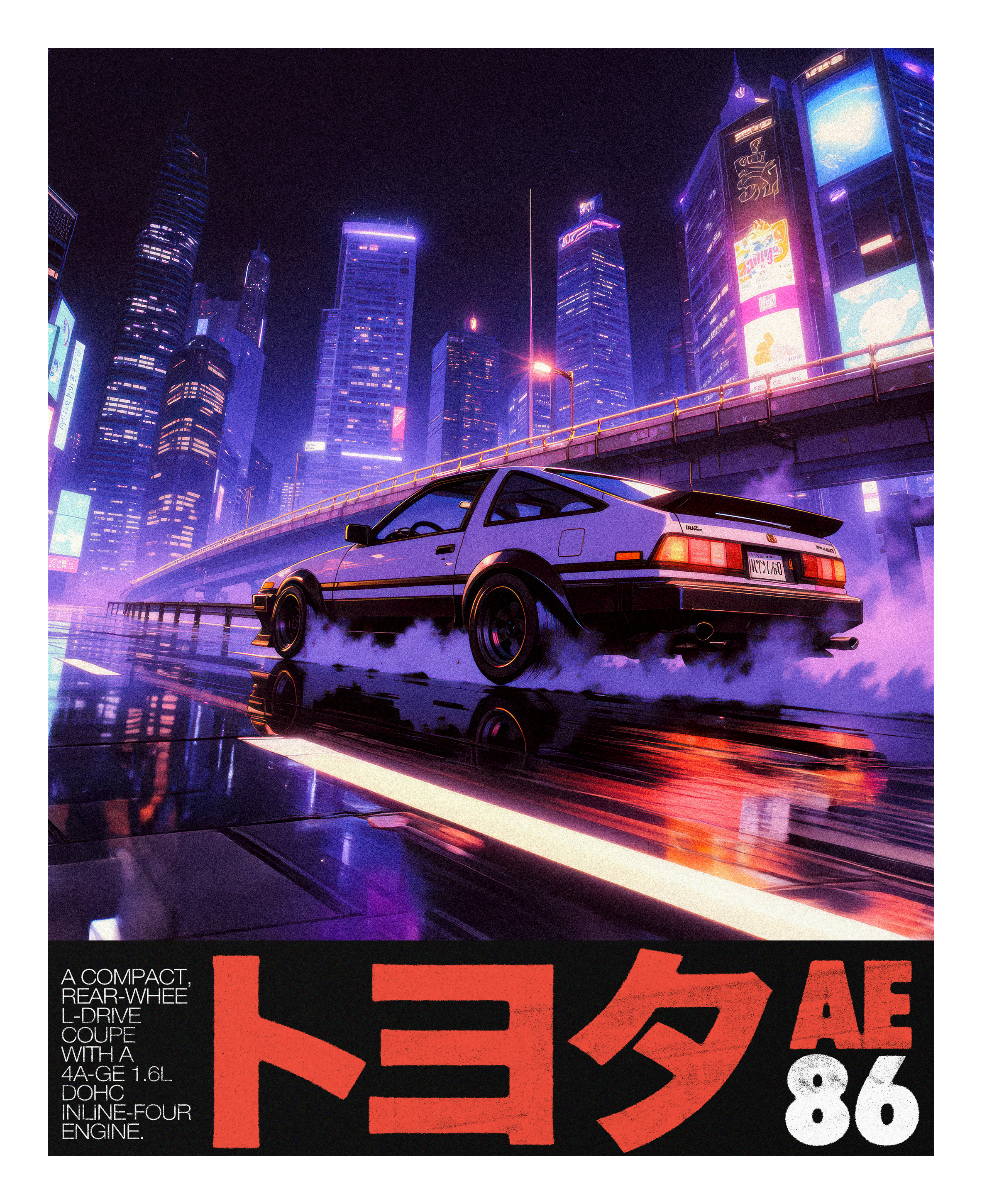 AE86- Medium Poster - The Mousepad Company