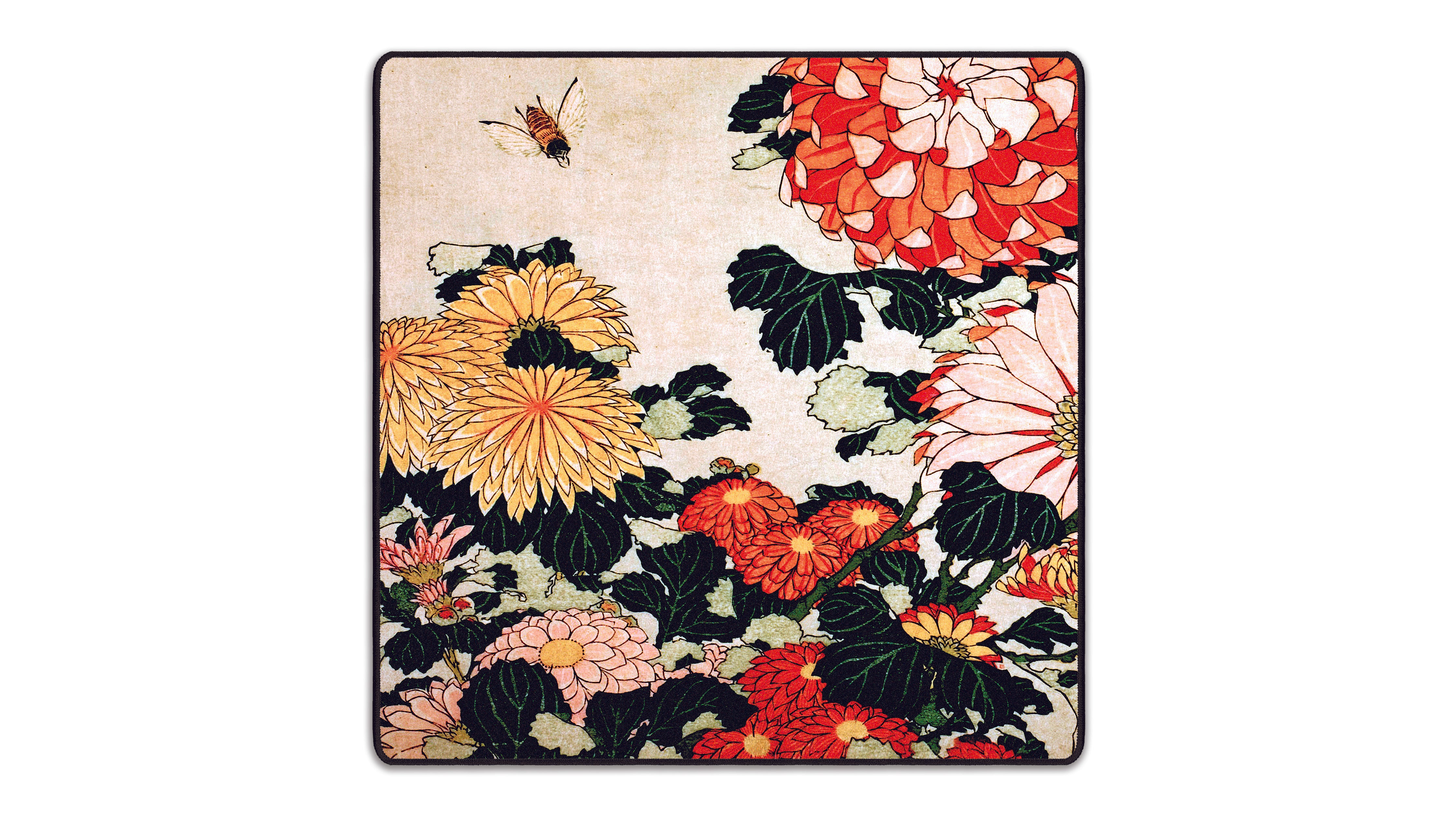 Chrysanthemums and Bee, by Hokusai - The Mousepad Company