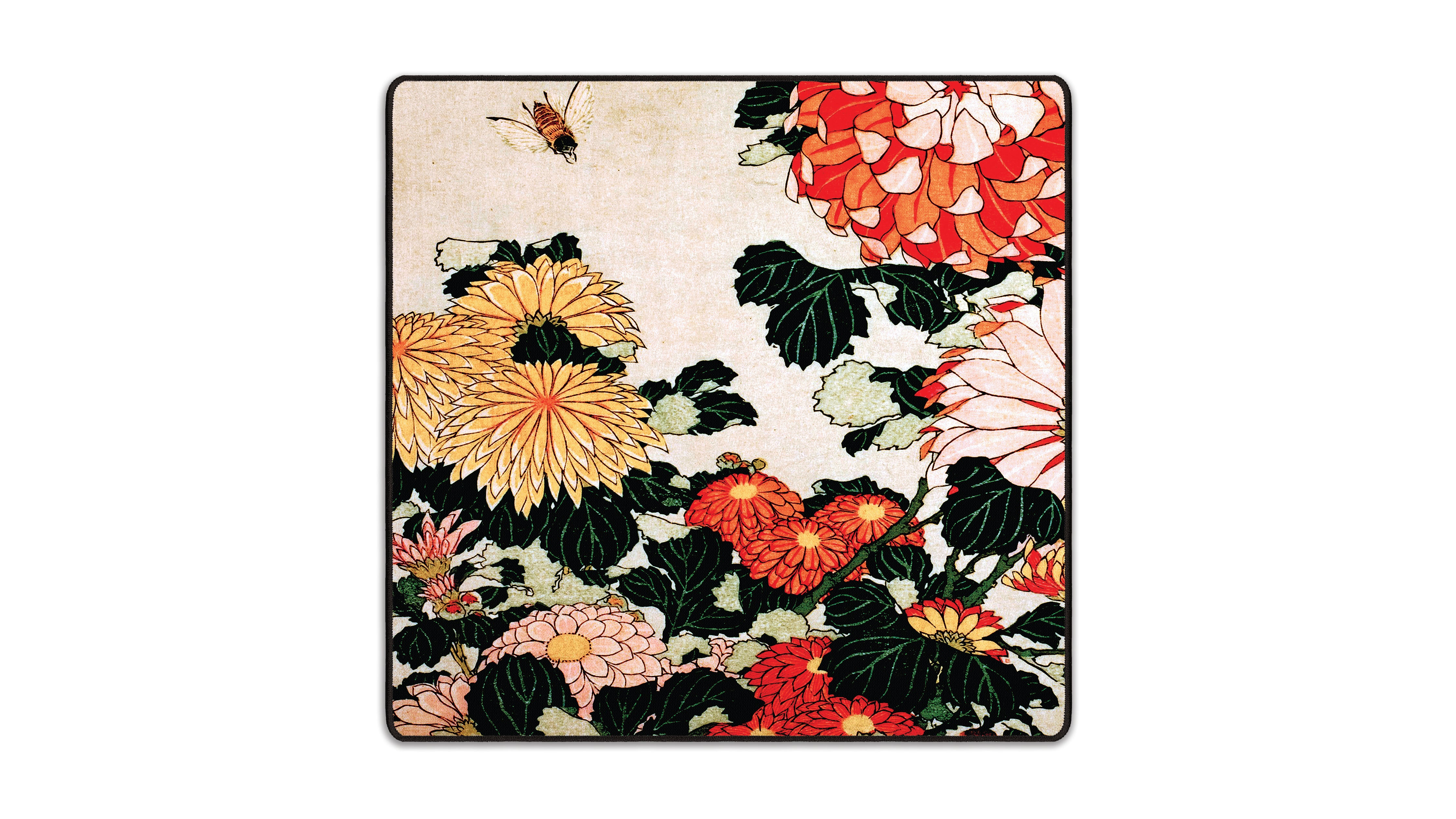 Chrysanthemums and Bee, by Hokusai - The Mousepad Company