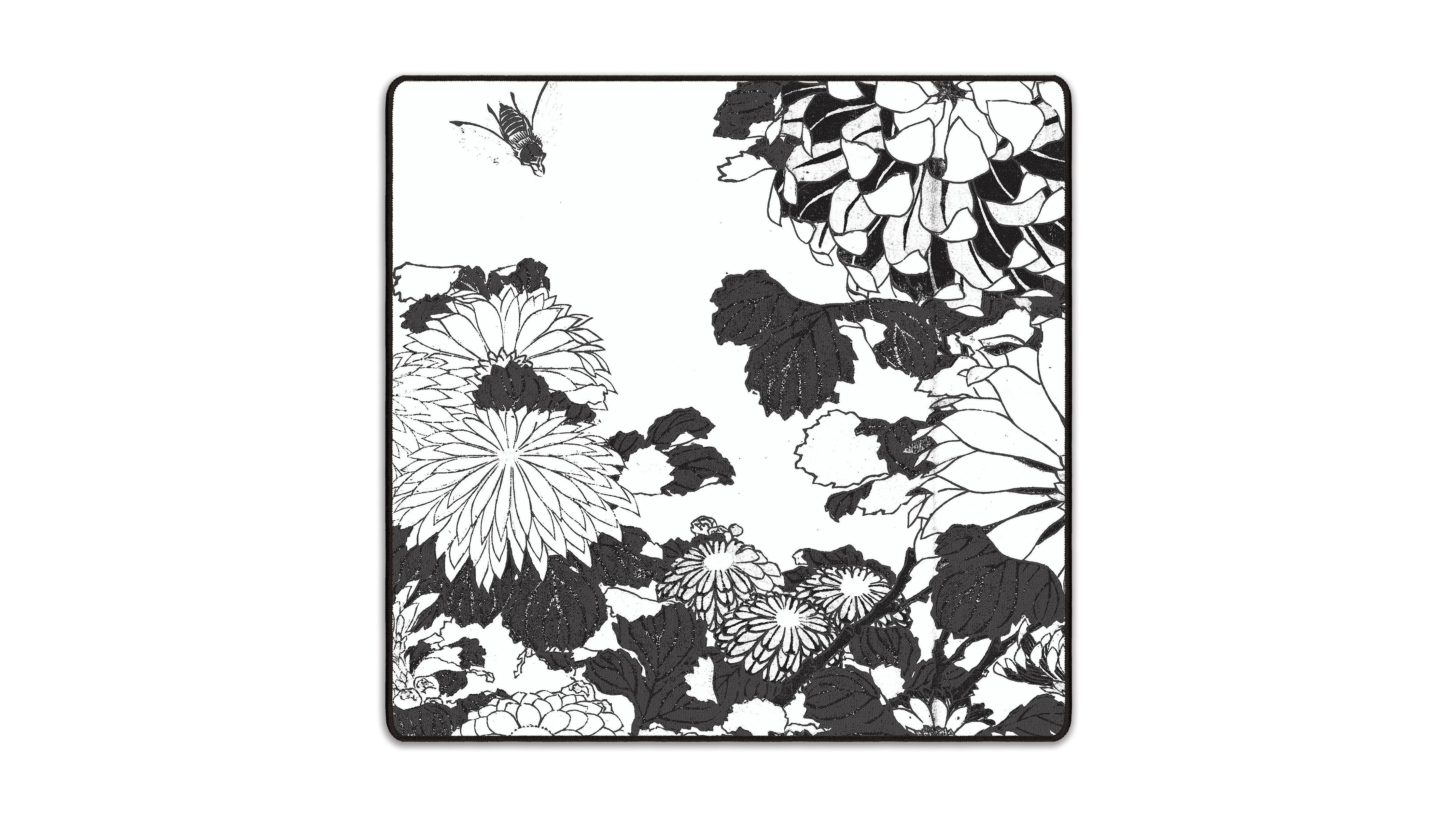 Chrysanthemums and Bee, by Hokusai - The Mousepad Company