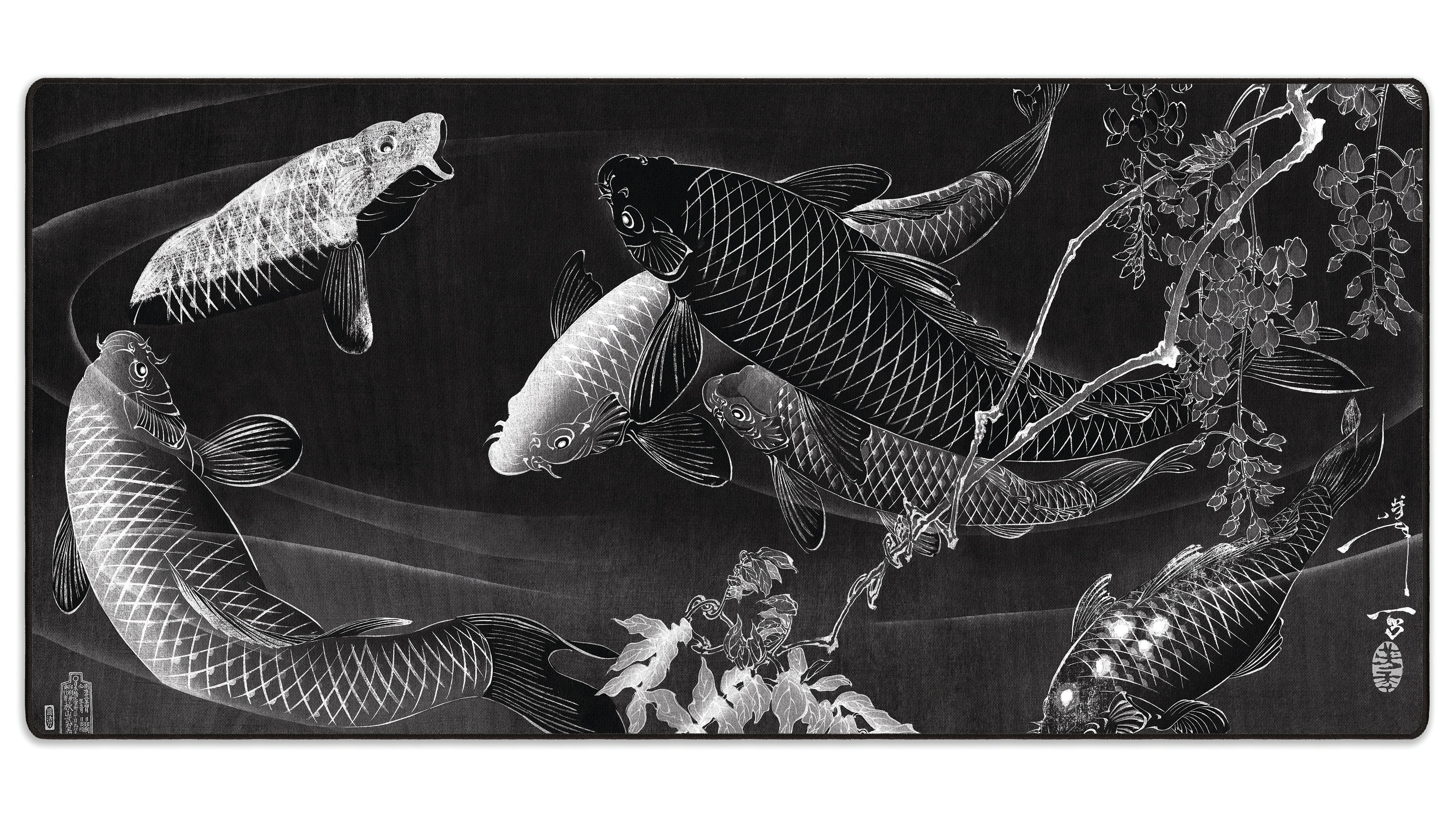 Carp with Wisteria, by Yoshitoshi - The Mousepad Company