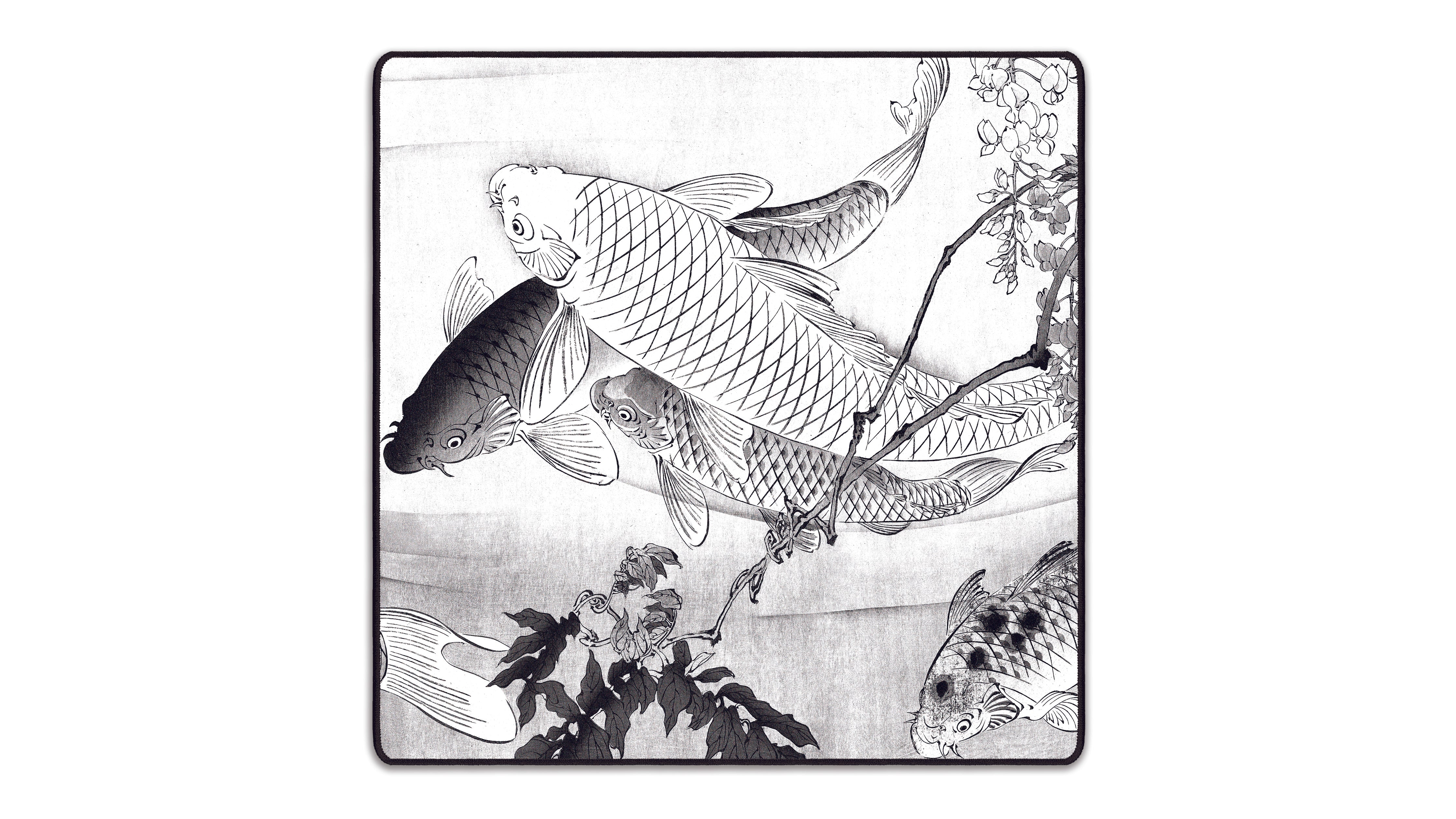 Carp with Wisteria, by Yoshitoshi - The Mousepad Company
