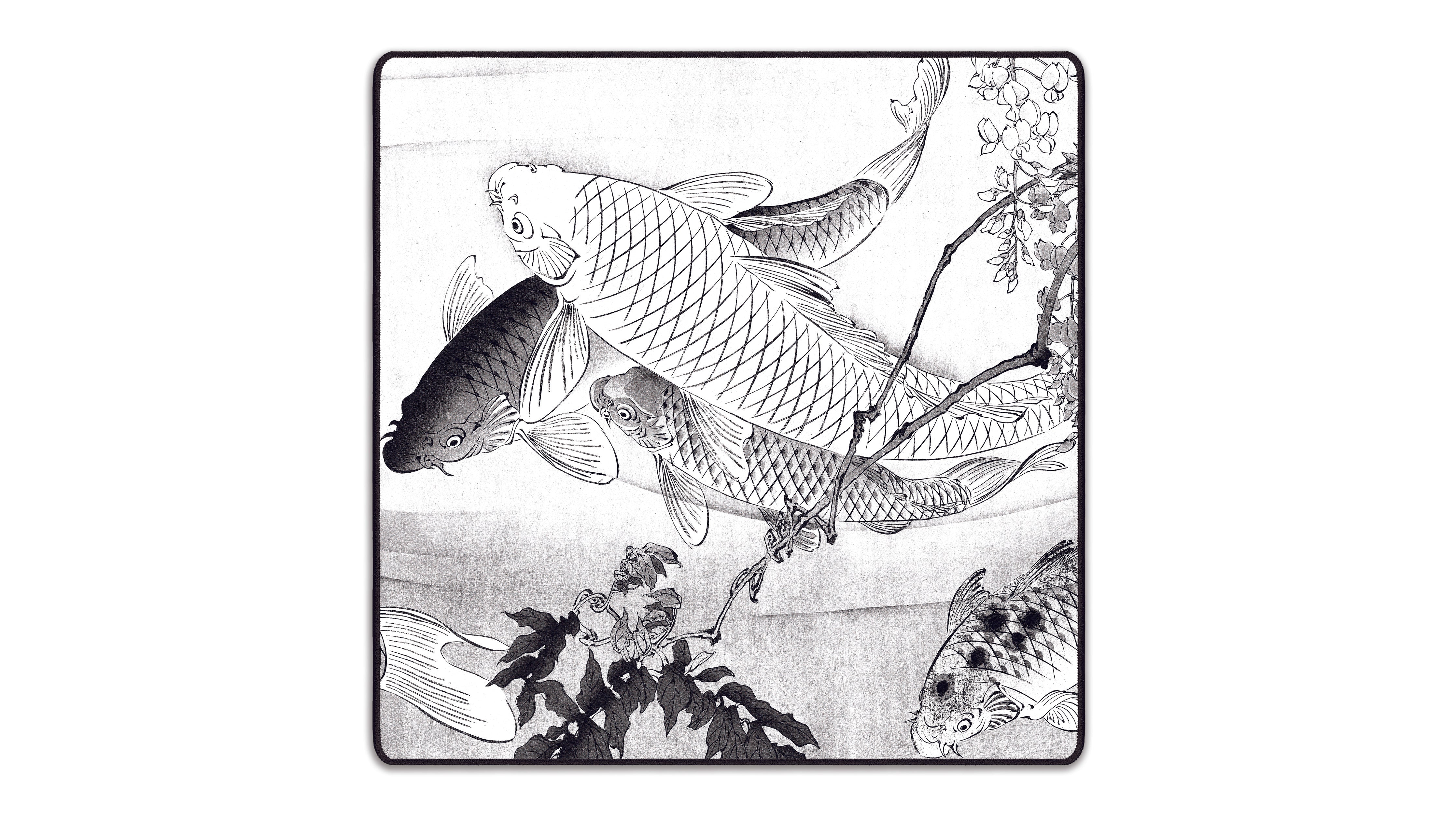 Carp with Wisteria, by Yoshitoshi - The Mousepad Company