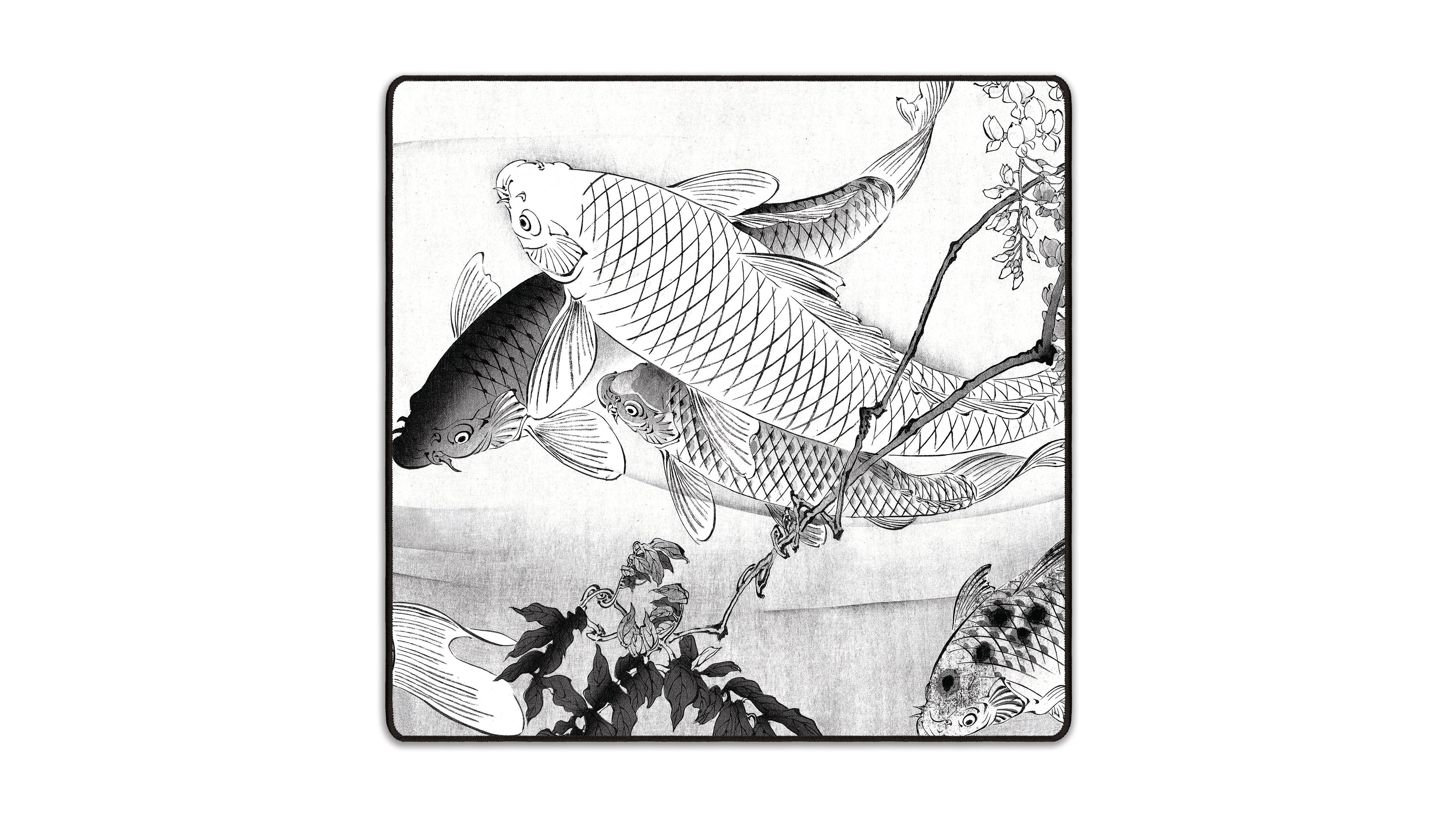 Carp with Wisteria, by Yoshitoshi - The Mousepad Company
