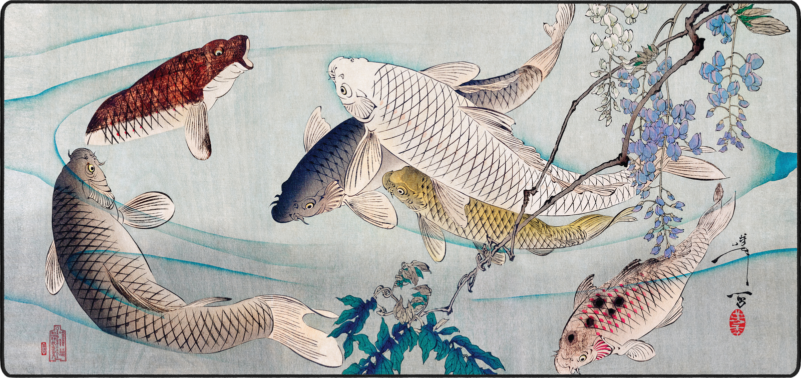 Carp with Wisteria, by Yoshitoshi