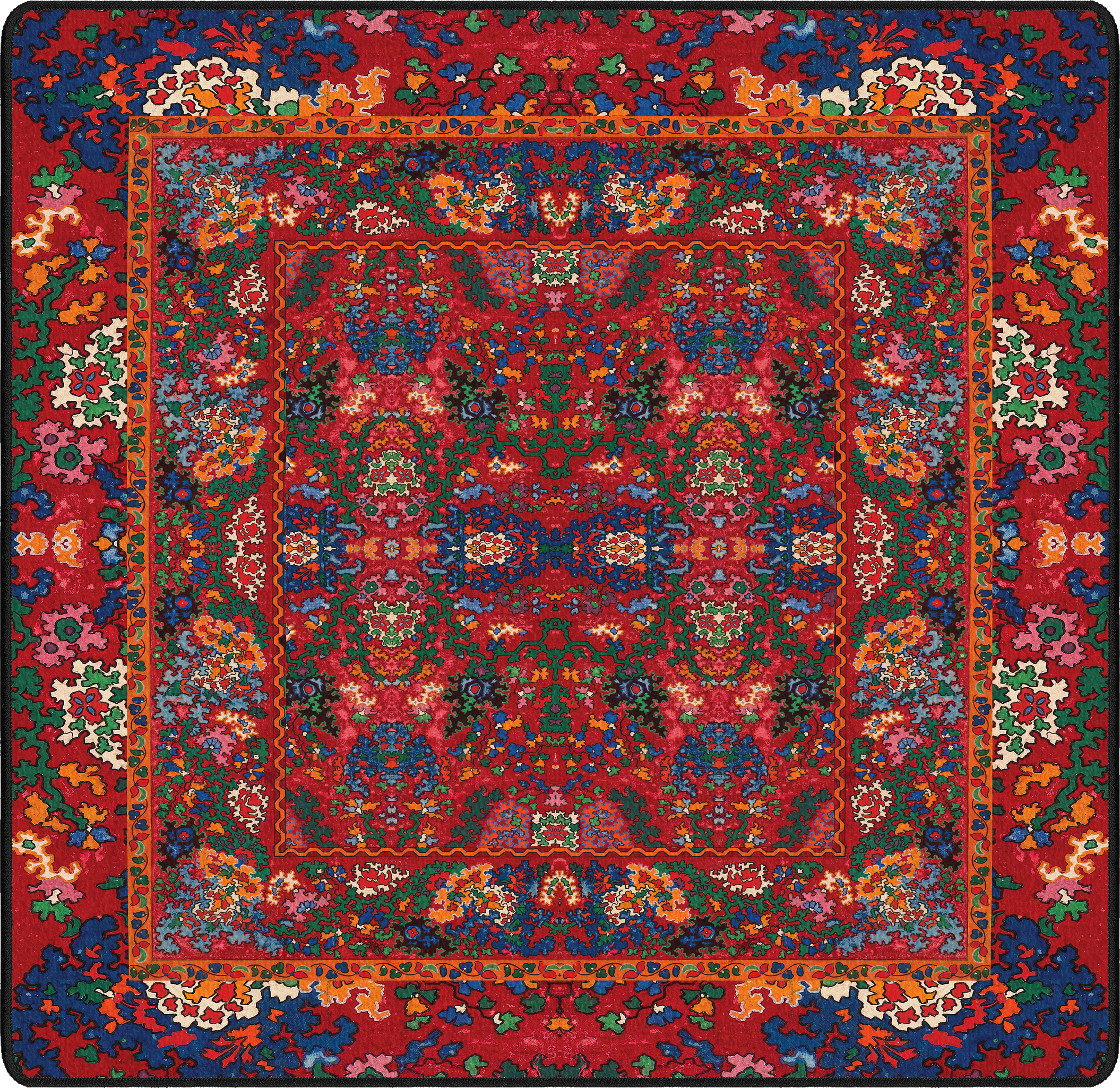 Cobalt and Clover mousepad thumbnail, Red/Blue, Medium/Small