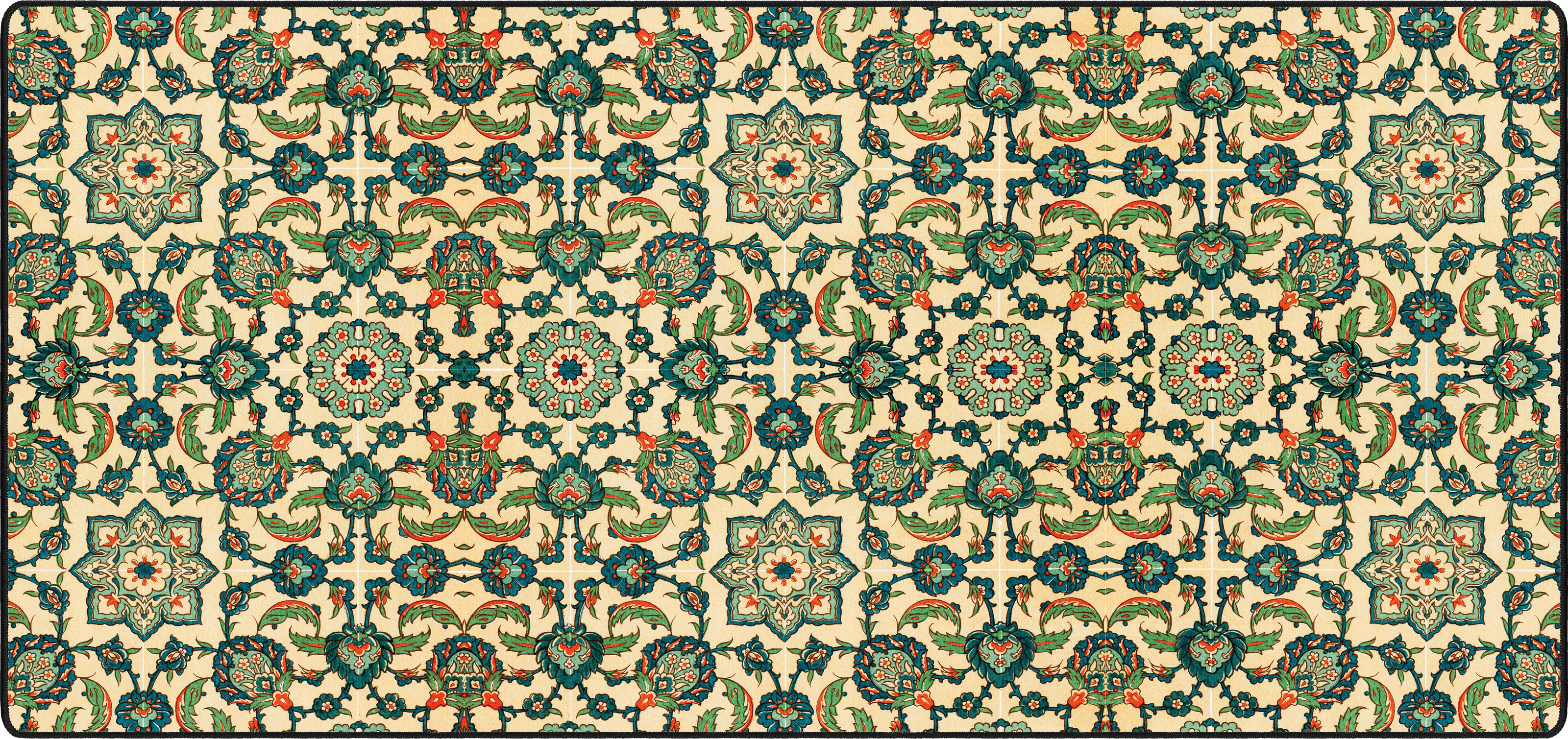 Emerald Garden mousepad thumbnail, Cream/Teal, Large/XXL
