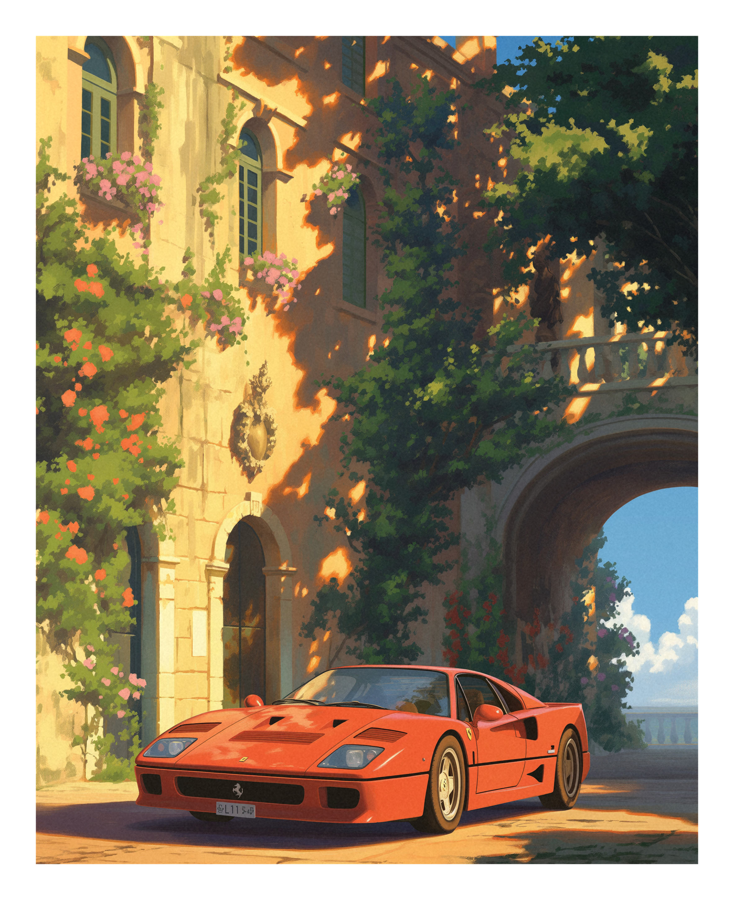 Ferrari in Italy - Medium Poster - The Mousepad Company