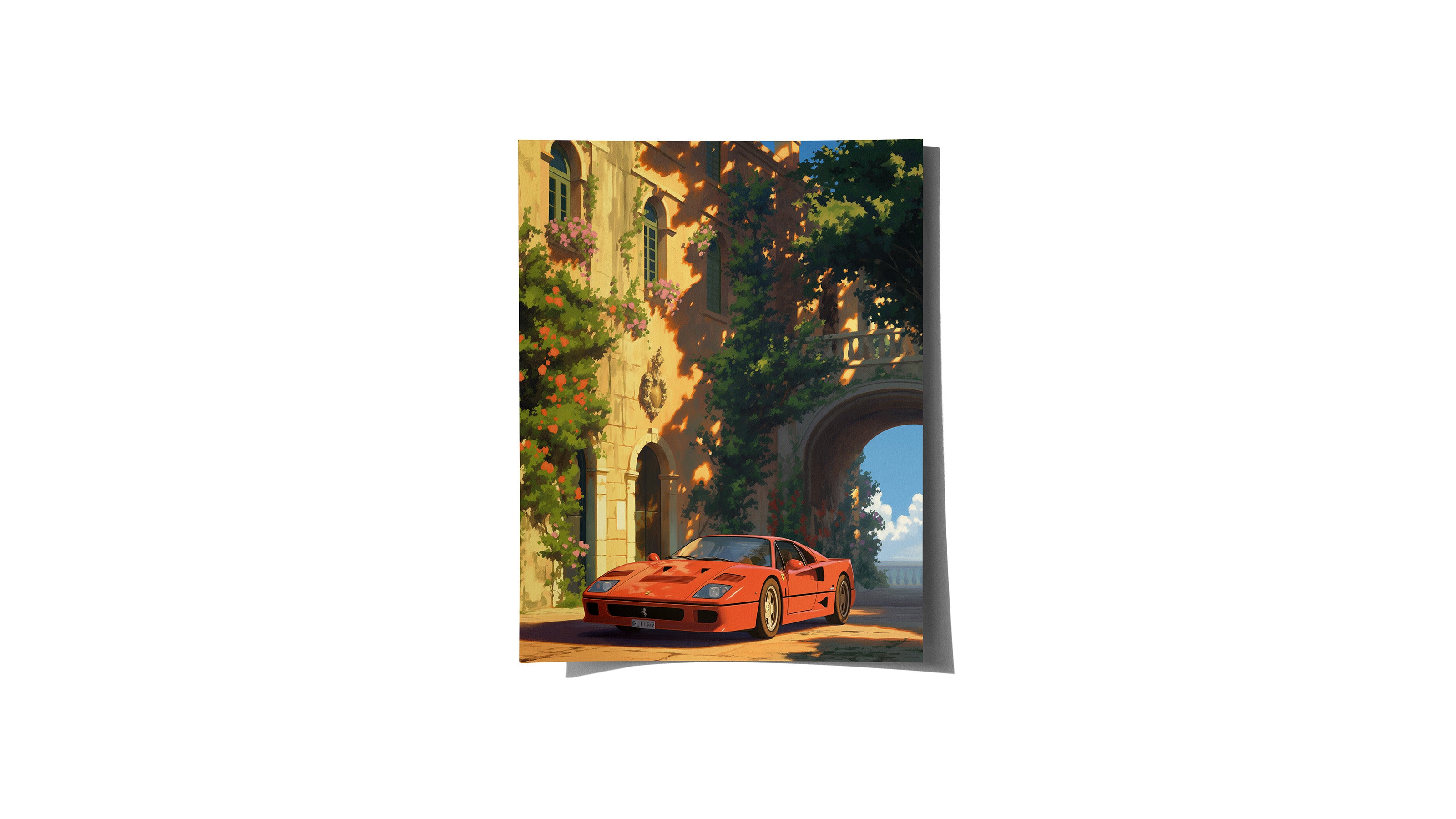 Ferrari in Italy - Medium Poster - The Mousepad Company