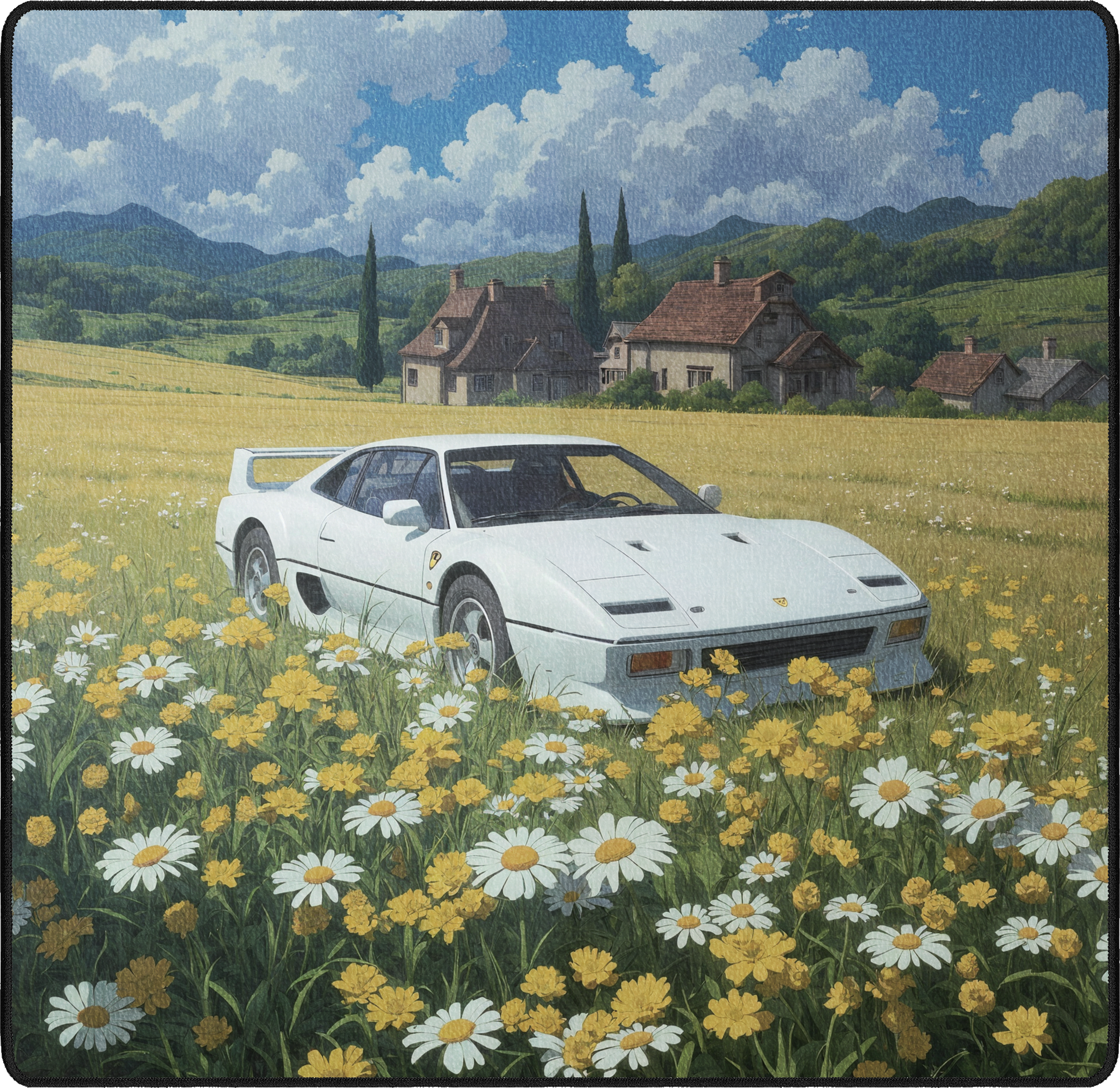 Floral Ferrari mousepad thumbnail, Original, Medium/Small