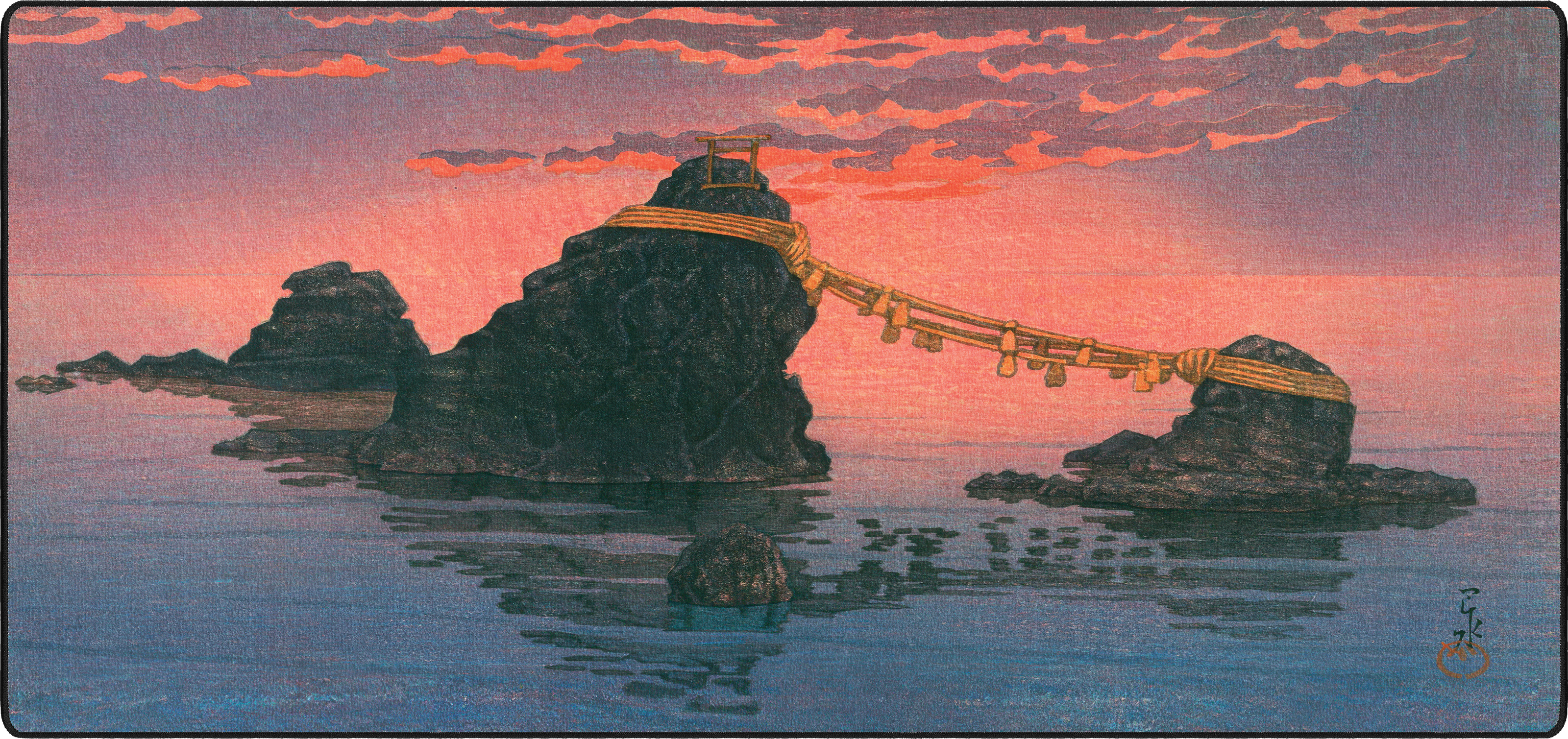 Futamigaura, by Hasui mousepad thumbnail, Original, Large/XXL