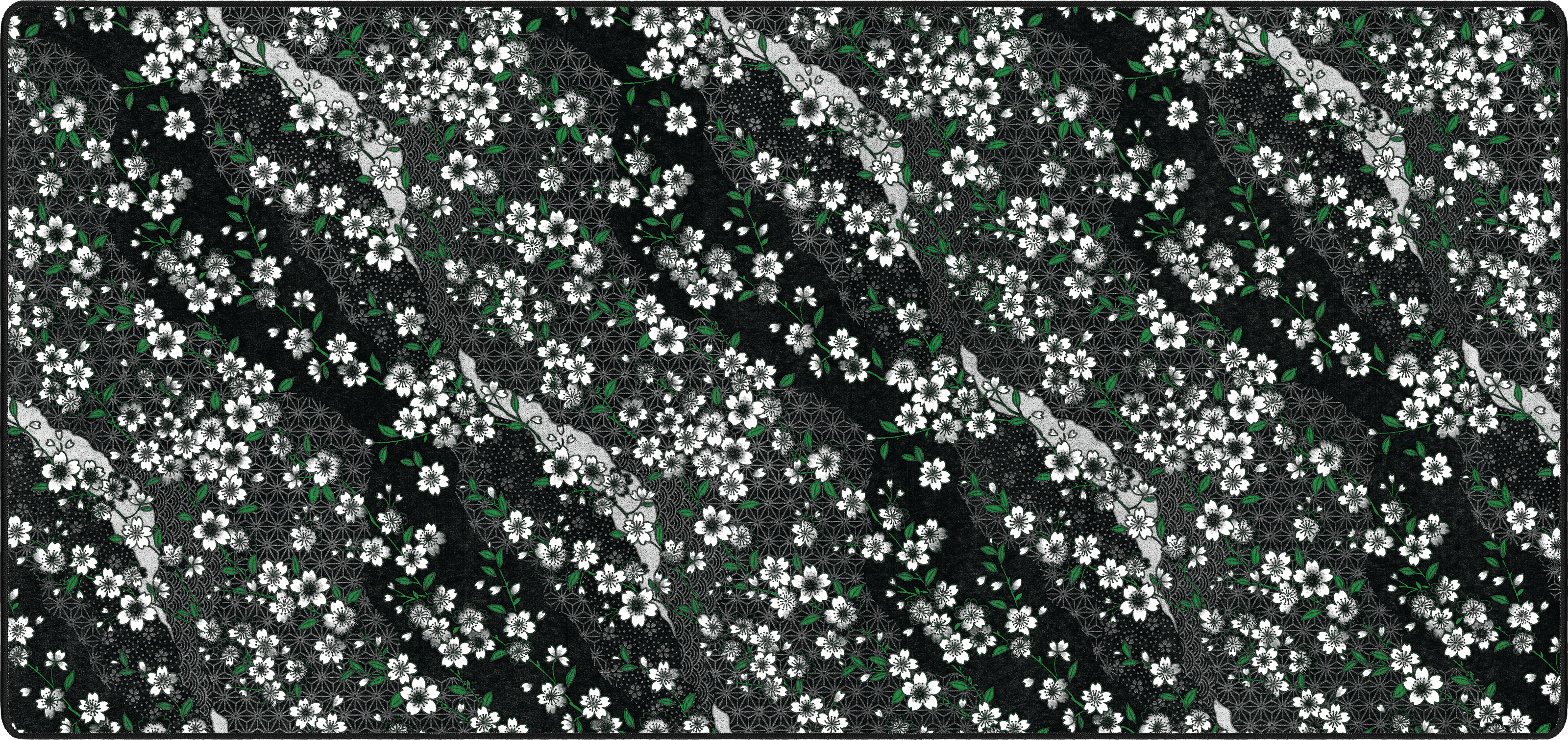 Japanese Garden mousepad thumbnail, Black/Green, Large/XXL