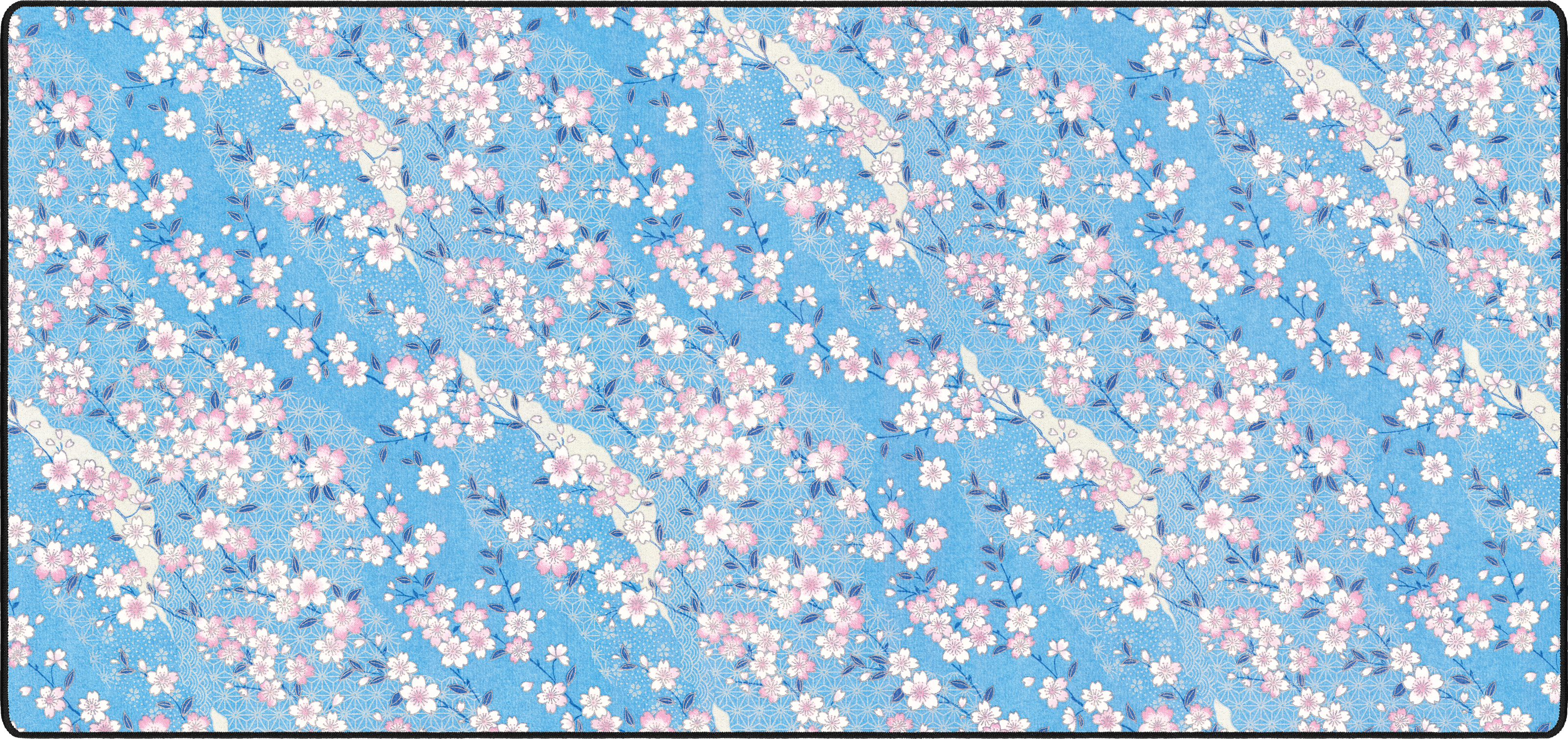Japanese Garden mousepad thumbnail, Blue/Pink, Large/XXL