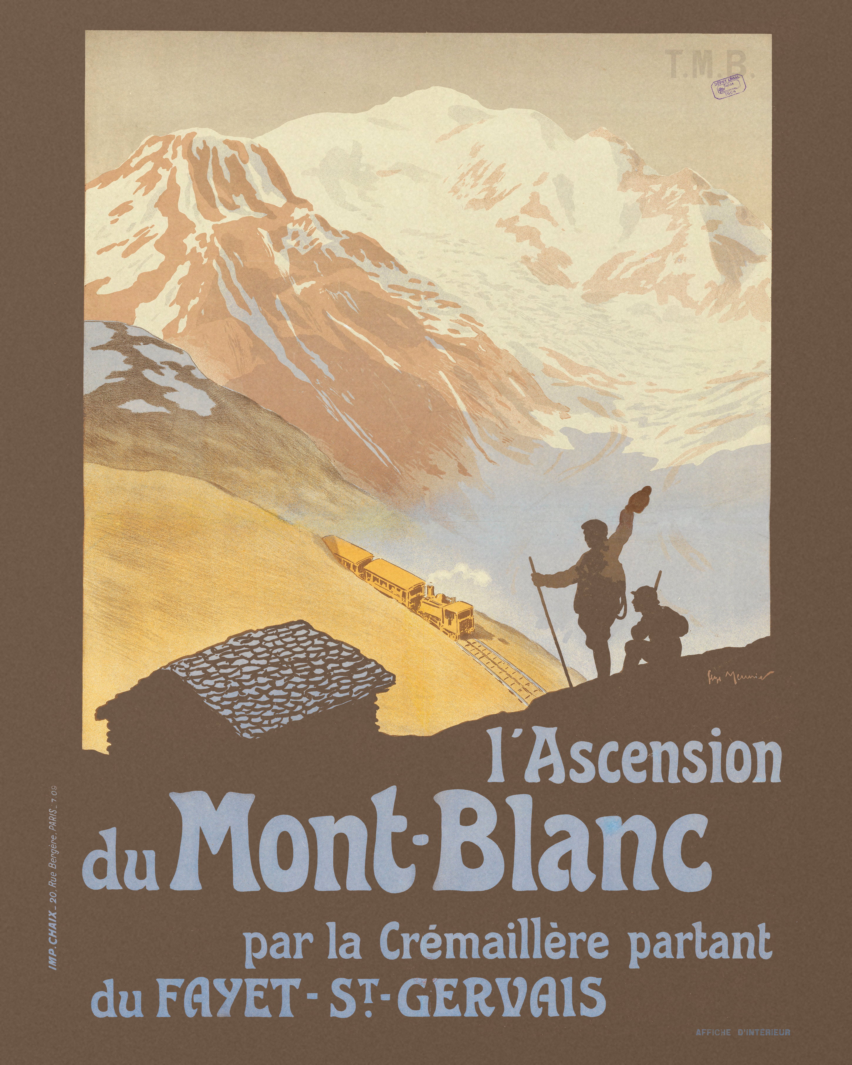 L'Ascension du Mont-Blanc - Vintage French Rail Poster - The Mousepad Company