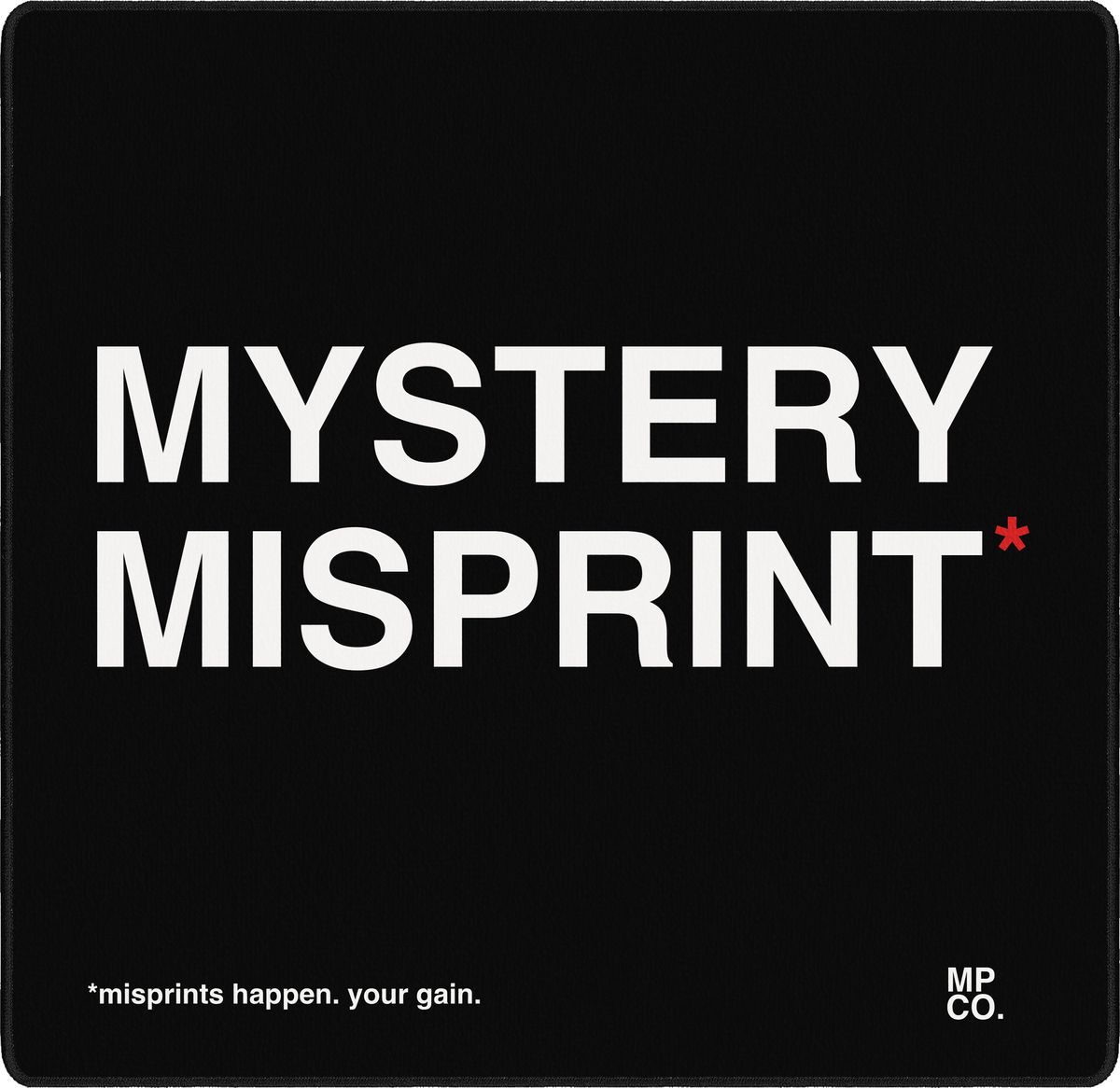 Mystery Misprint placeholder design, small and medium sizes