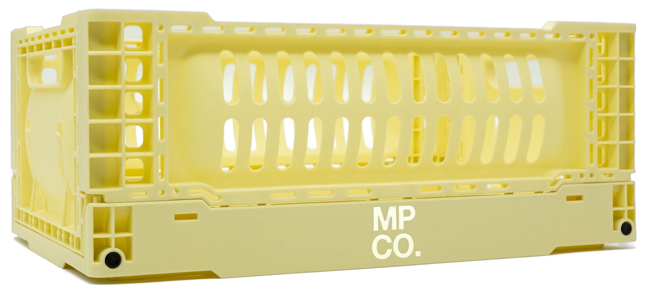 MPCO Foldable Desk Crate in Pale Lemon, assembled
