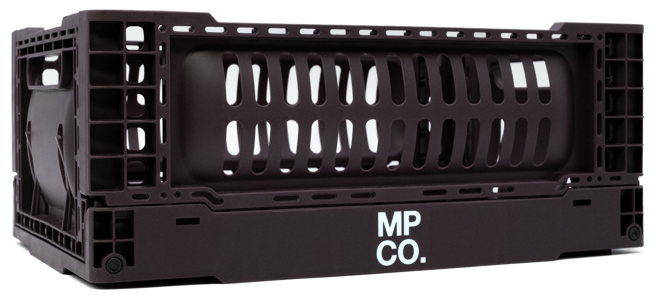 MPCO Foldable Desk Crate in Plum, assembled