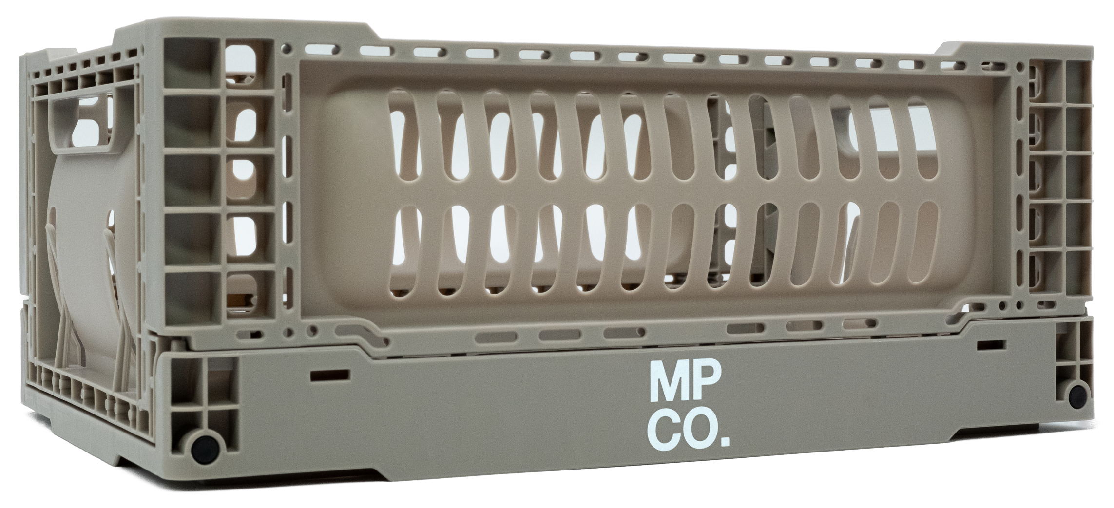 MPCO Foldable Desk Crate in Rhino Grey, assembled