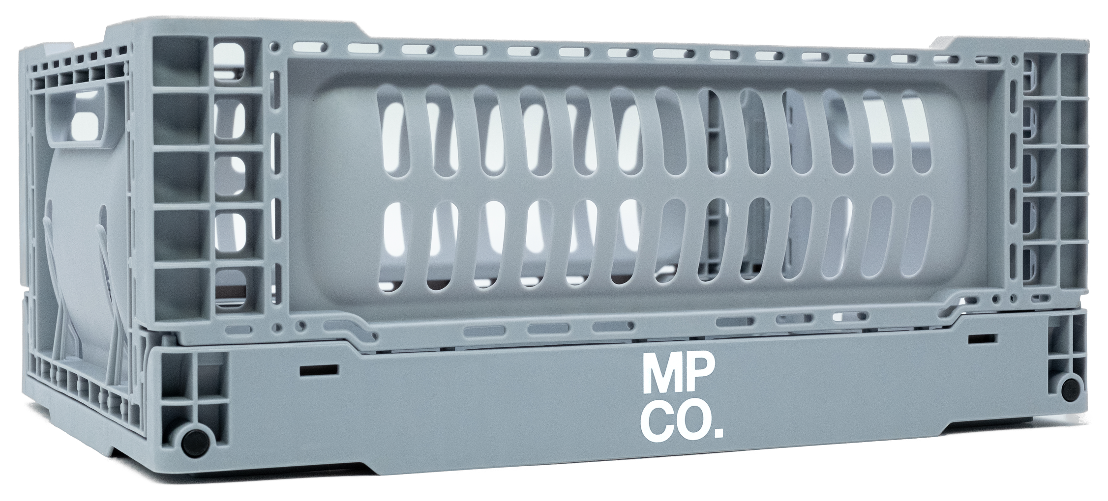 MPCO Foldable Desk Crate in Steel Grey, assembled