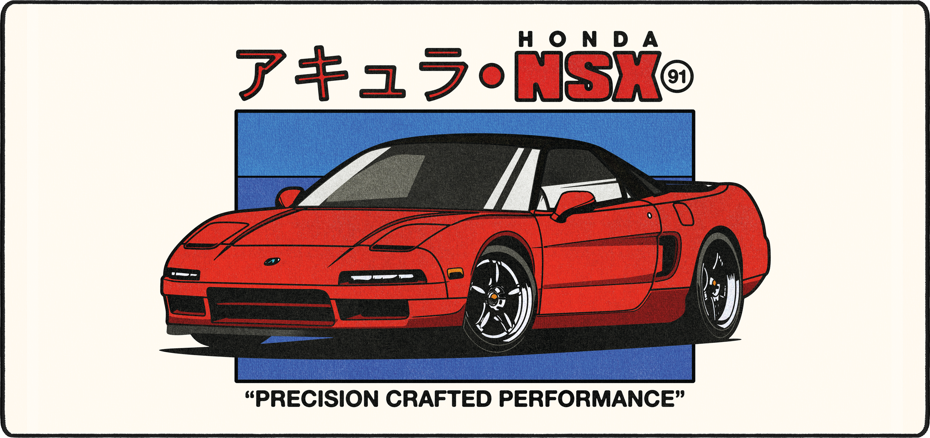 NSX by OZGMX mousepad thumbnail, White/Red, Large/XXL