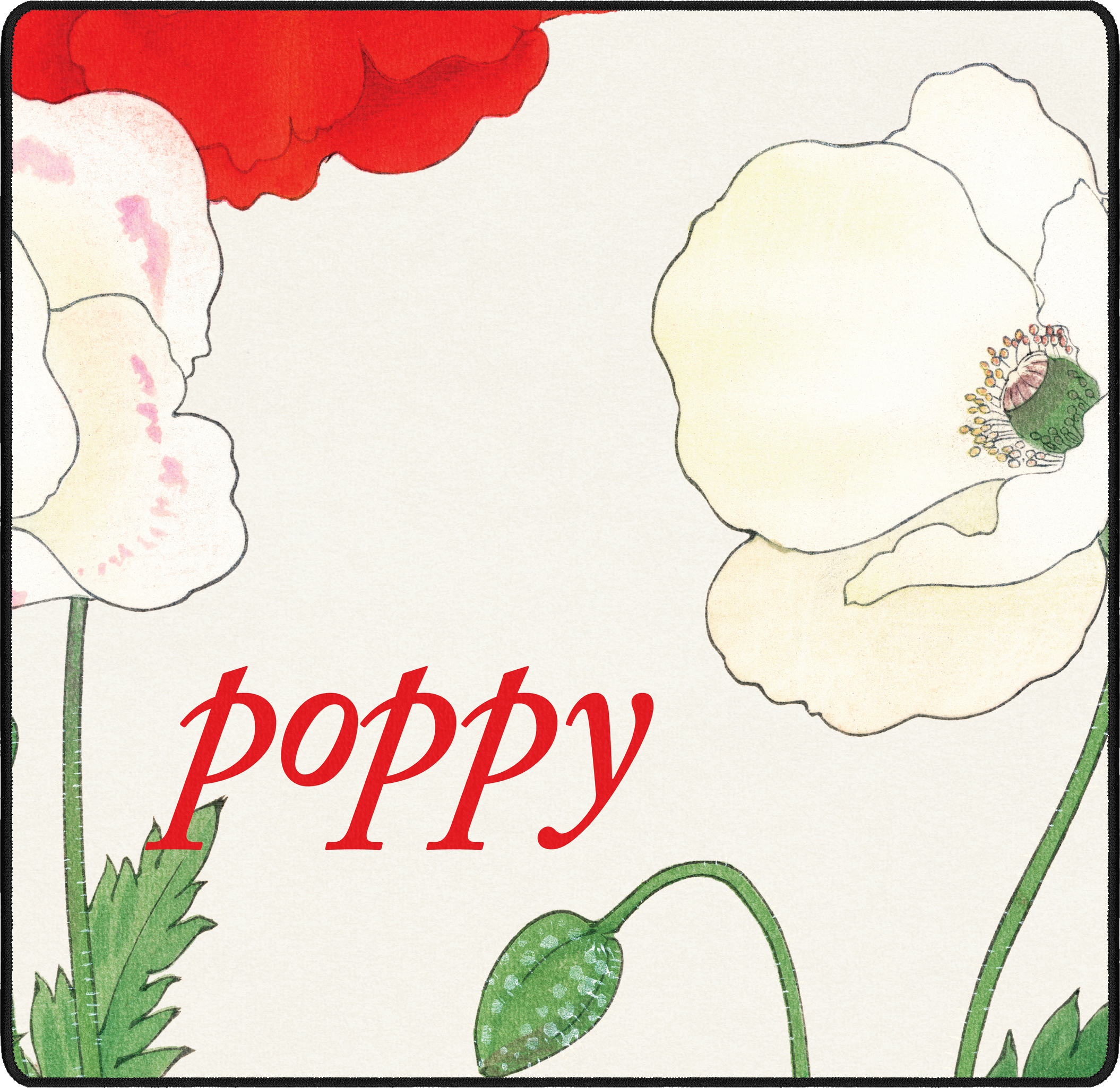 Poppy II mousepad thumbnail, White, Medium/Small