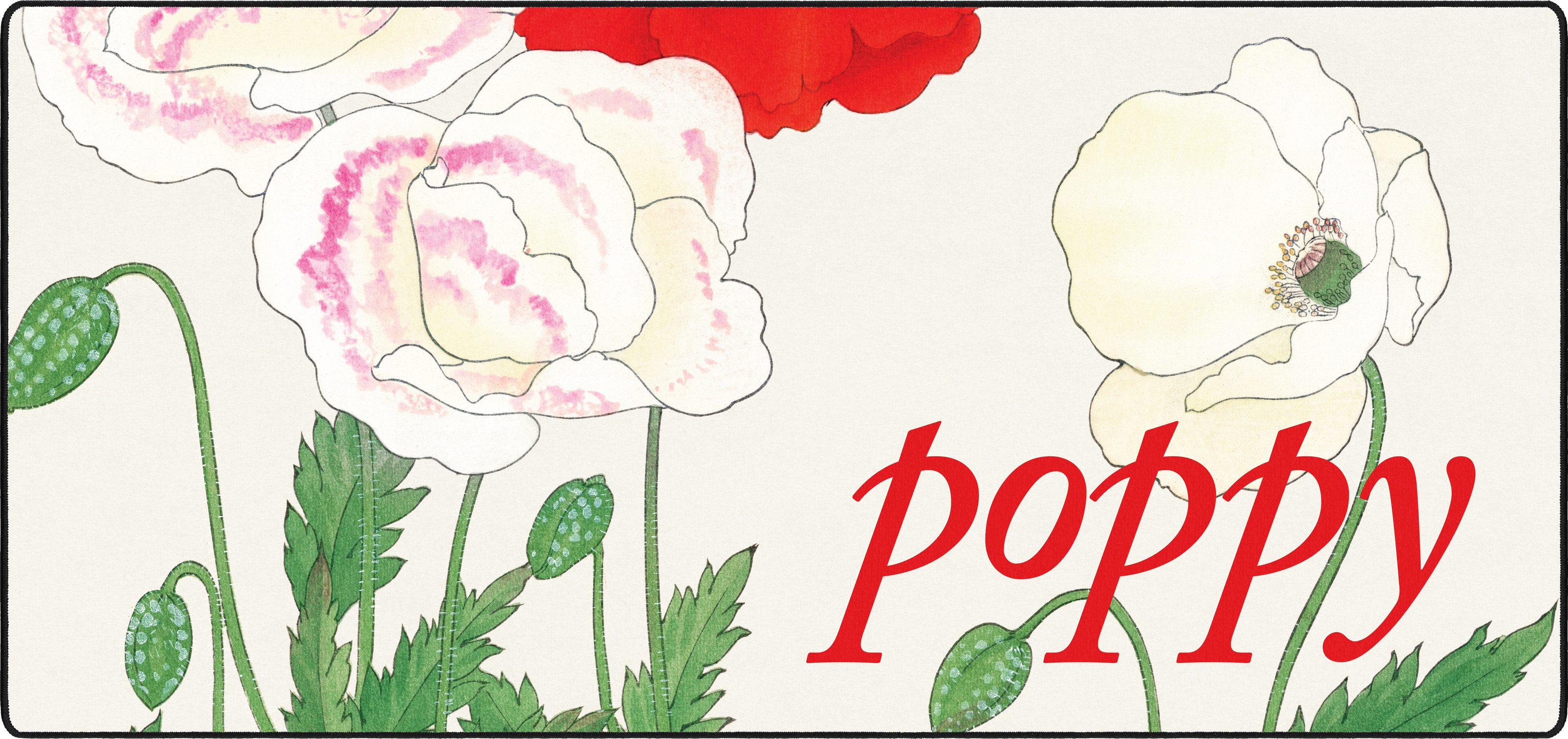Poppy II mousepad thumbnail, White, Large/XXL