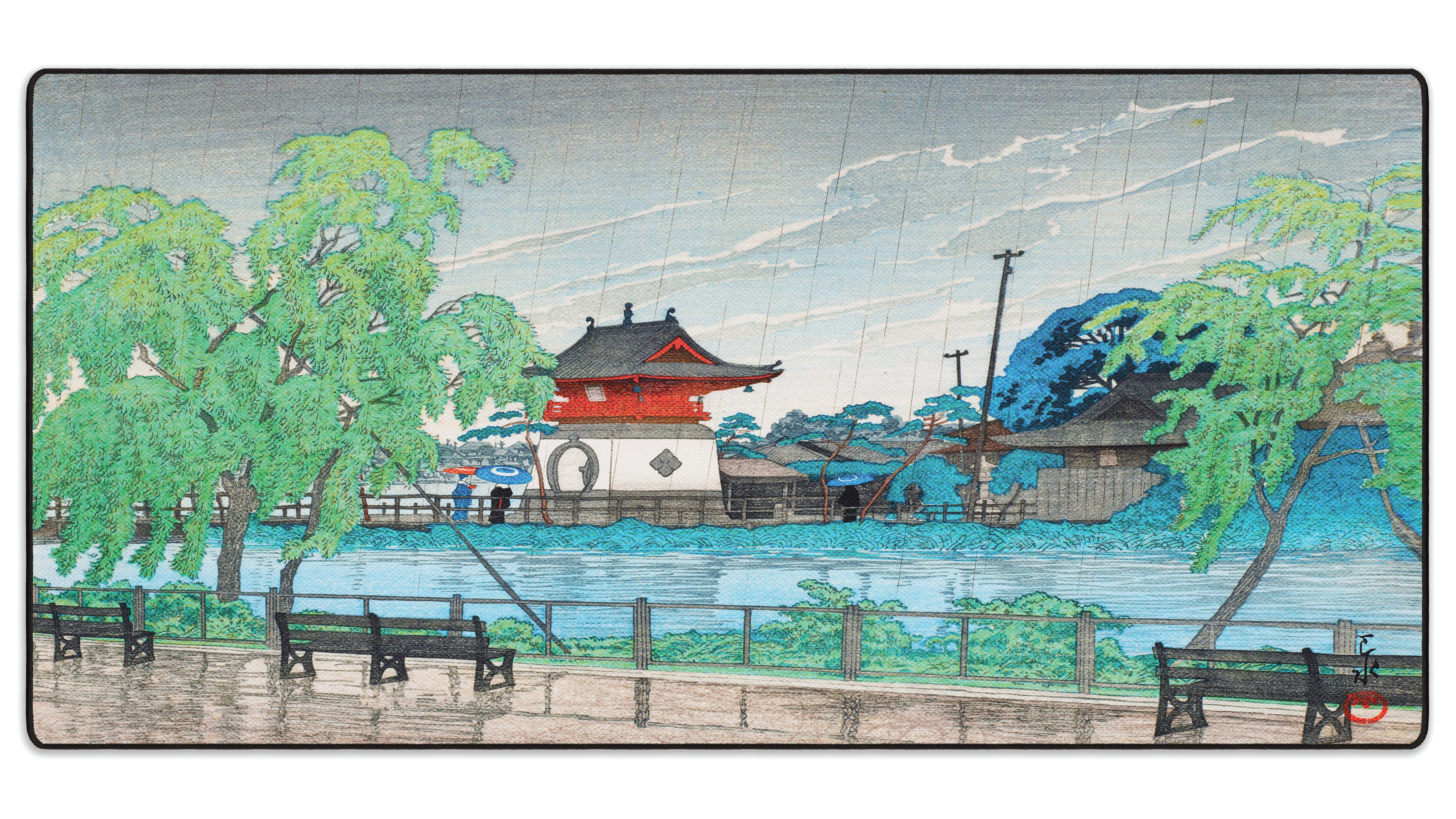 Rain at Shinobazu Pond, by Hasui - The Mousepad Company
