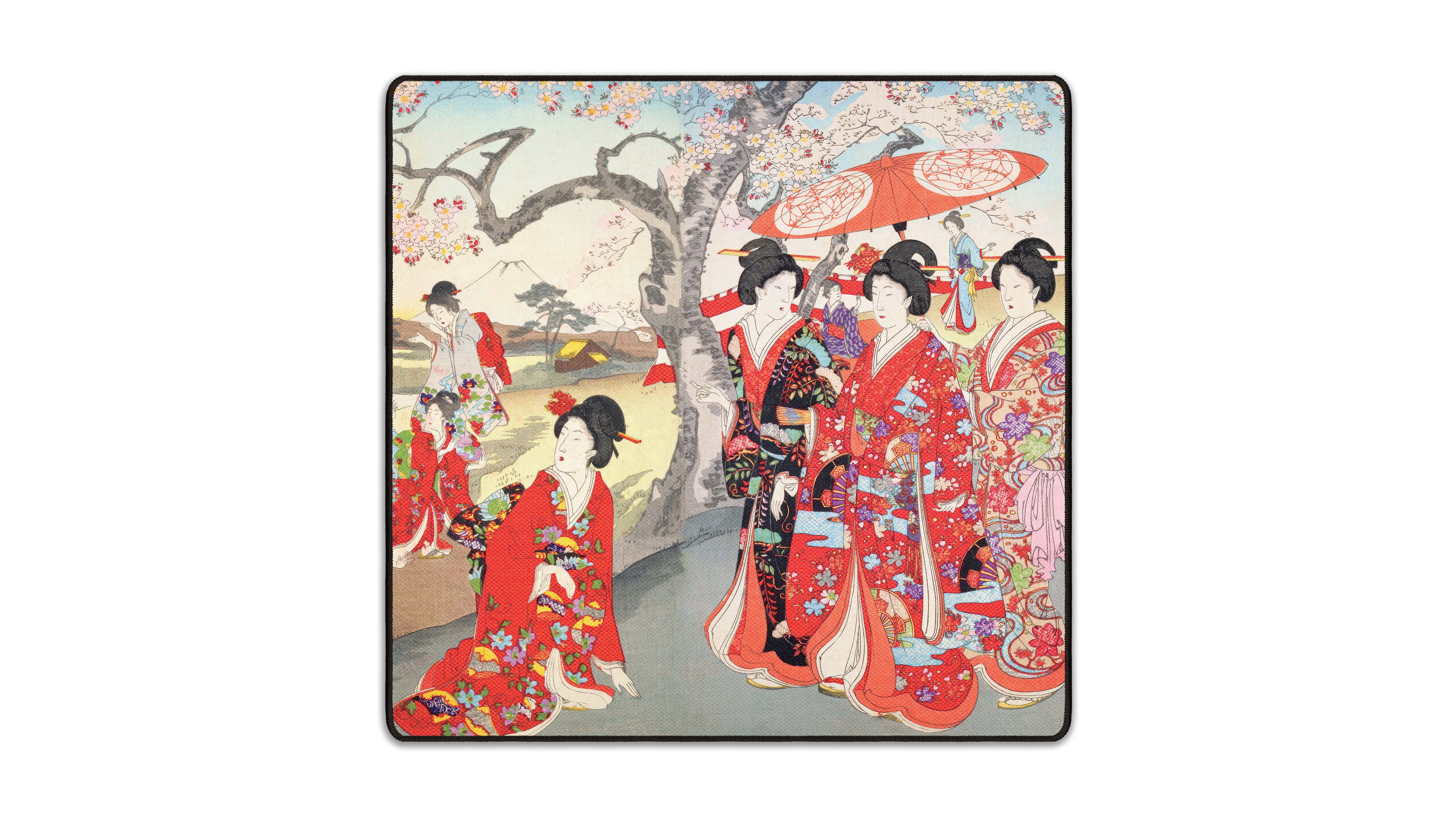 Geisha With Cherry Blossoms - The Mousepad Company