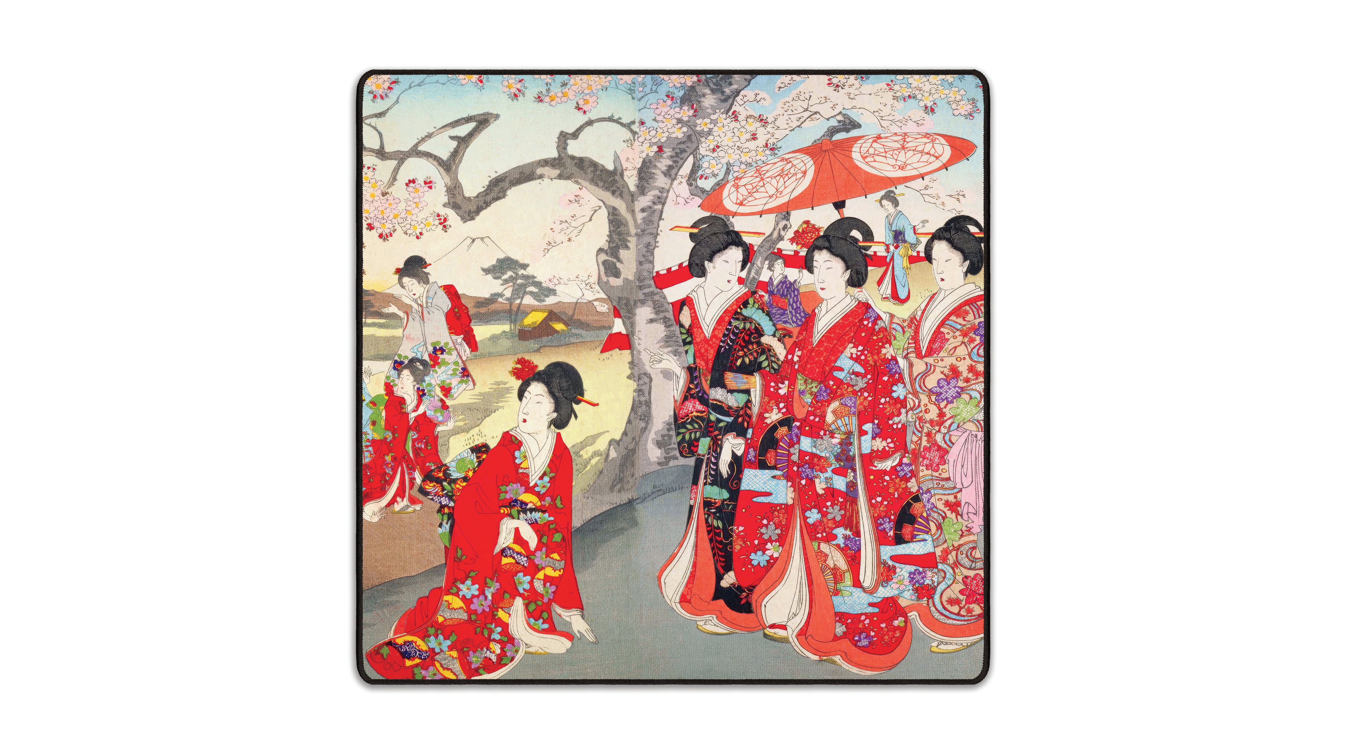 Geisha With Cherry Blossoms - The Mousepad Company