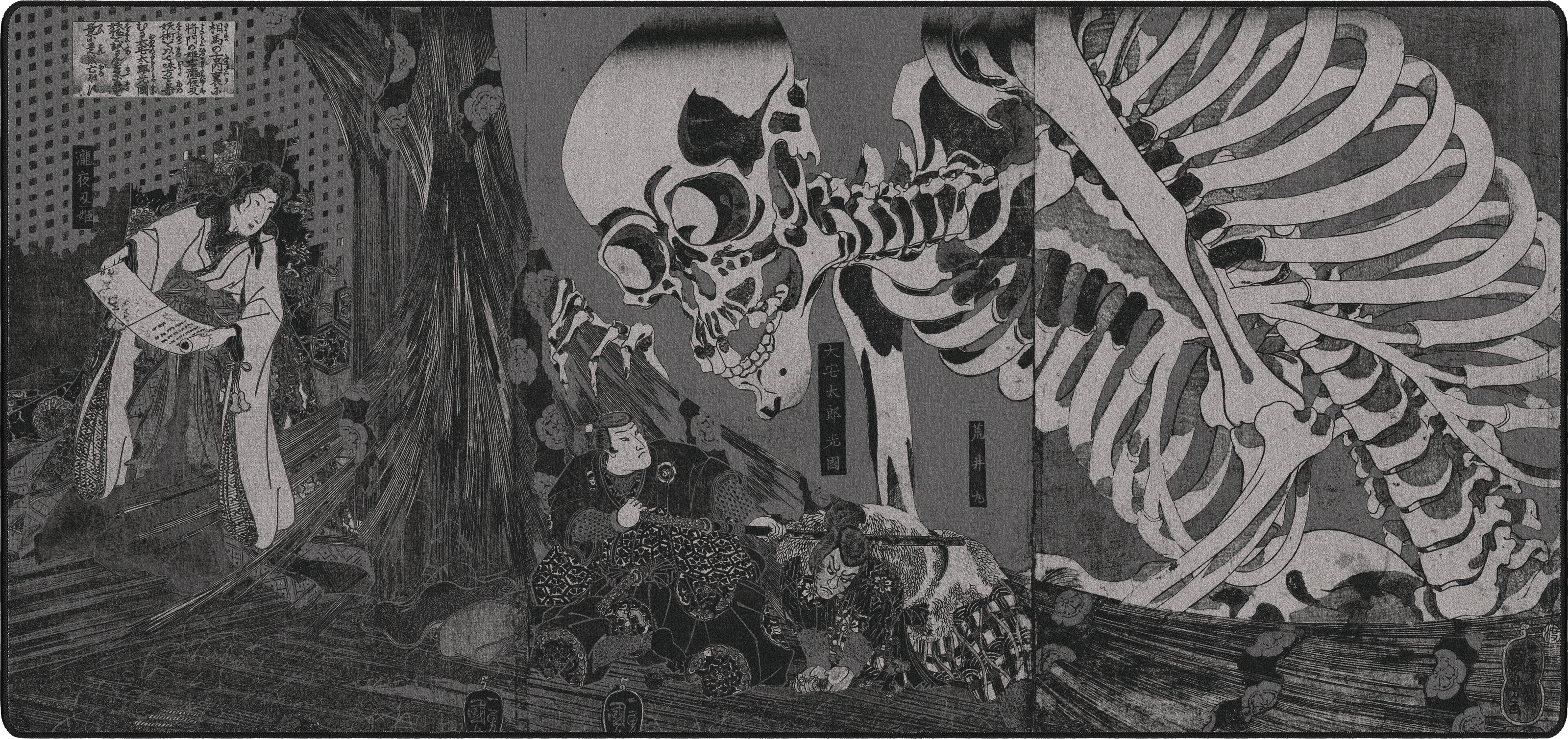 Skeleton Spectre, by Utagawa Kuniyoshi - Monochrome - Large/XXL thumbnail