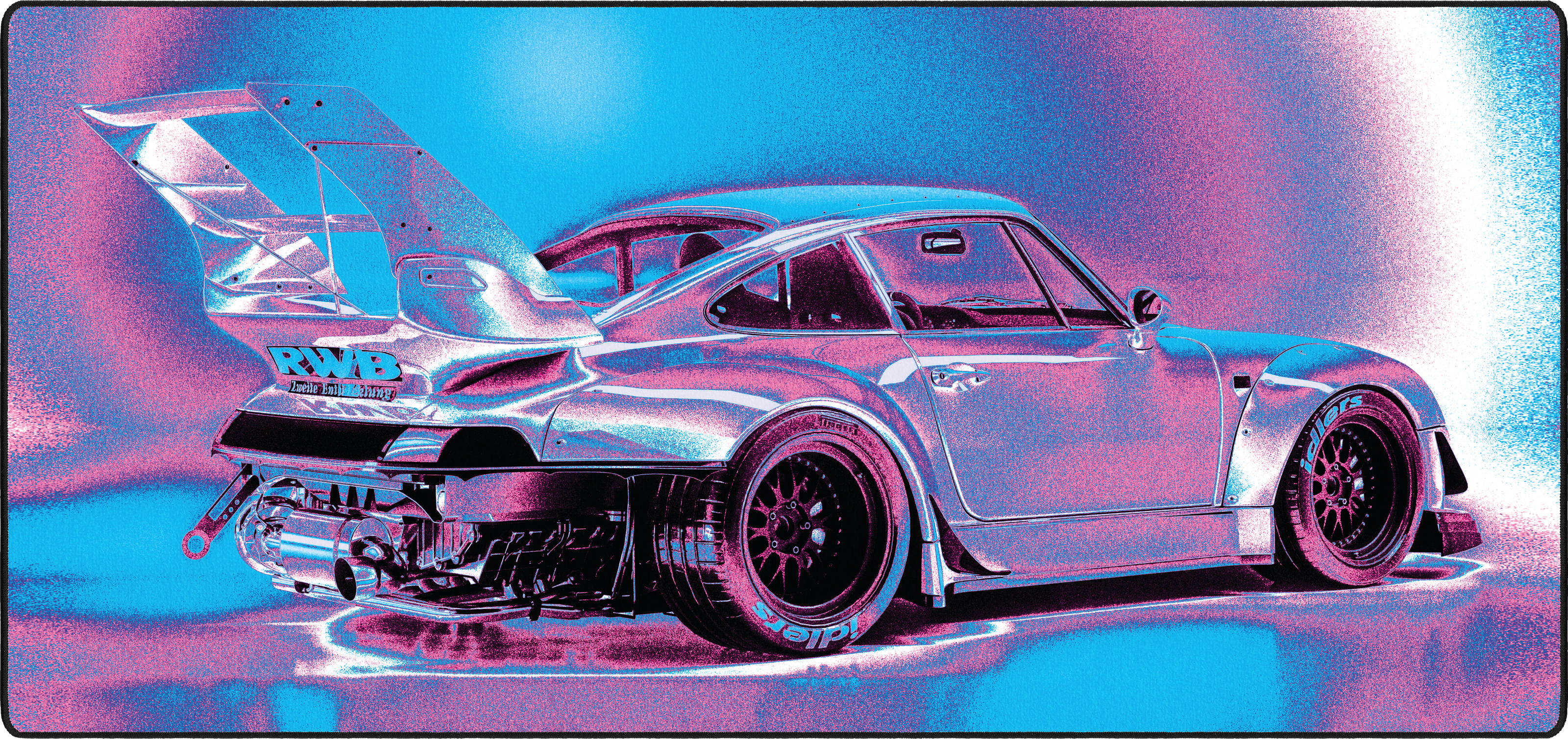 Vaporwave Porsche mousepad thumbnail, Original, Large/XXL