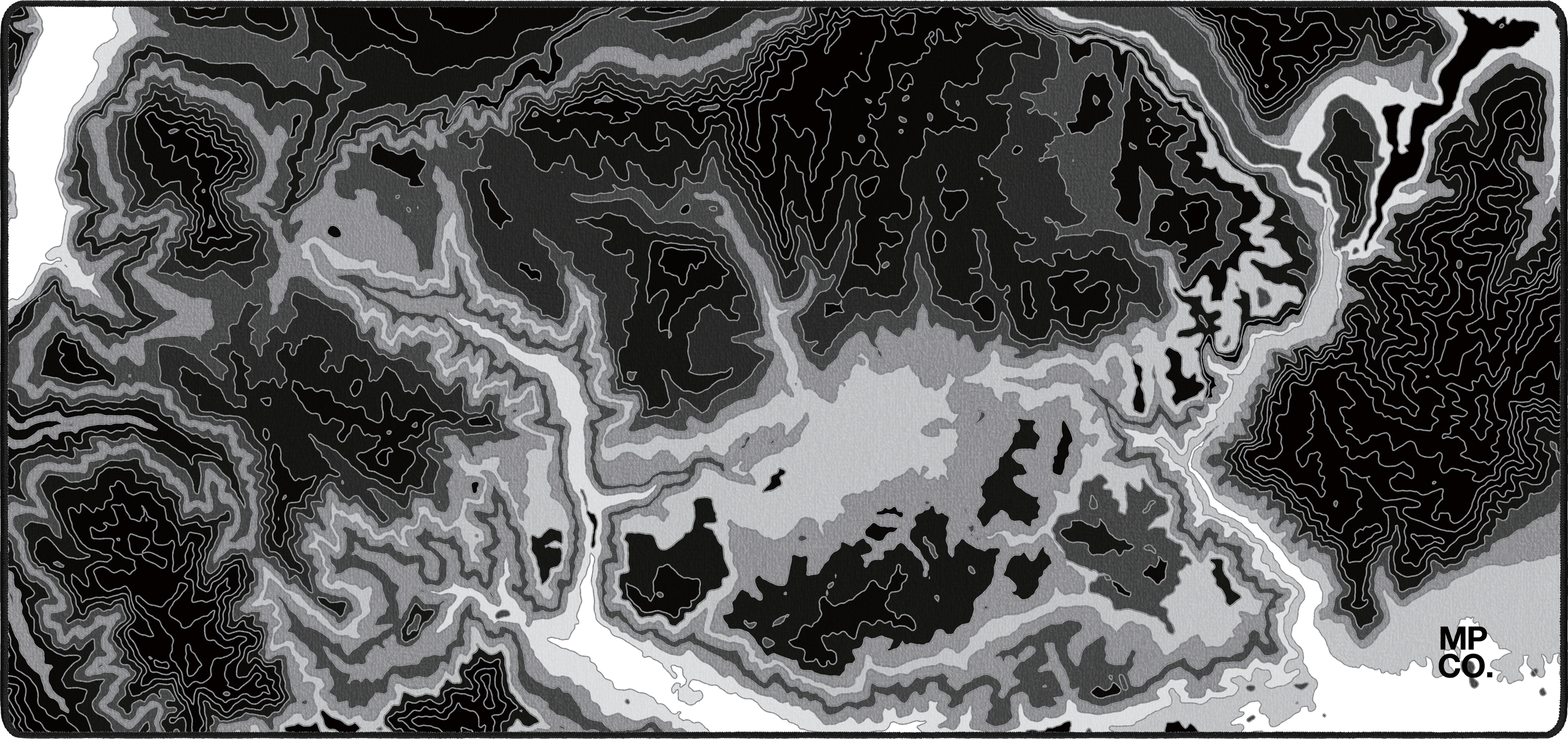 Zoom Map mousepad thumbnail, Black & White, Large/XXL