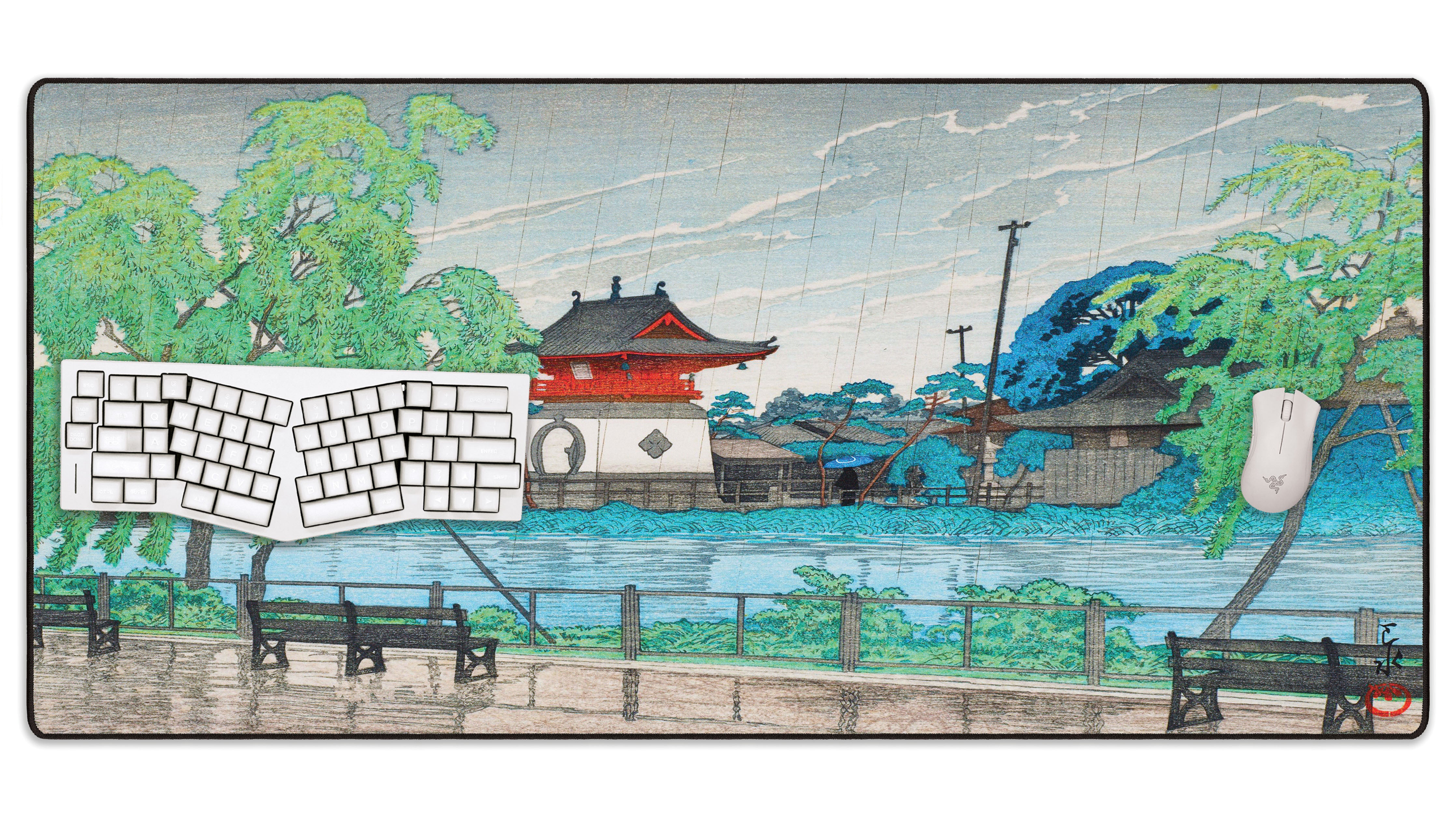 Rain at Shinobazu Pond, by Hasui - The Mousepad Company