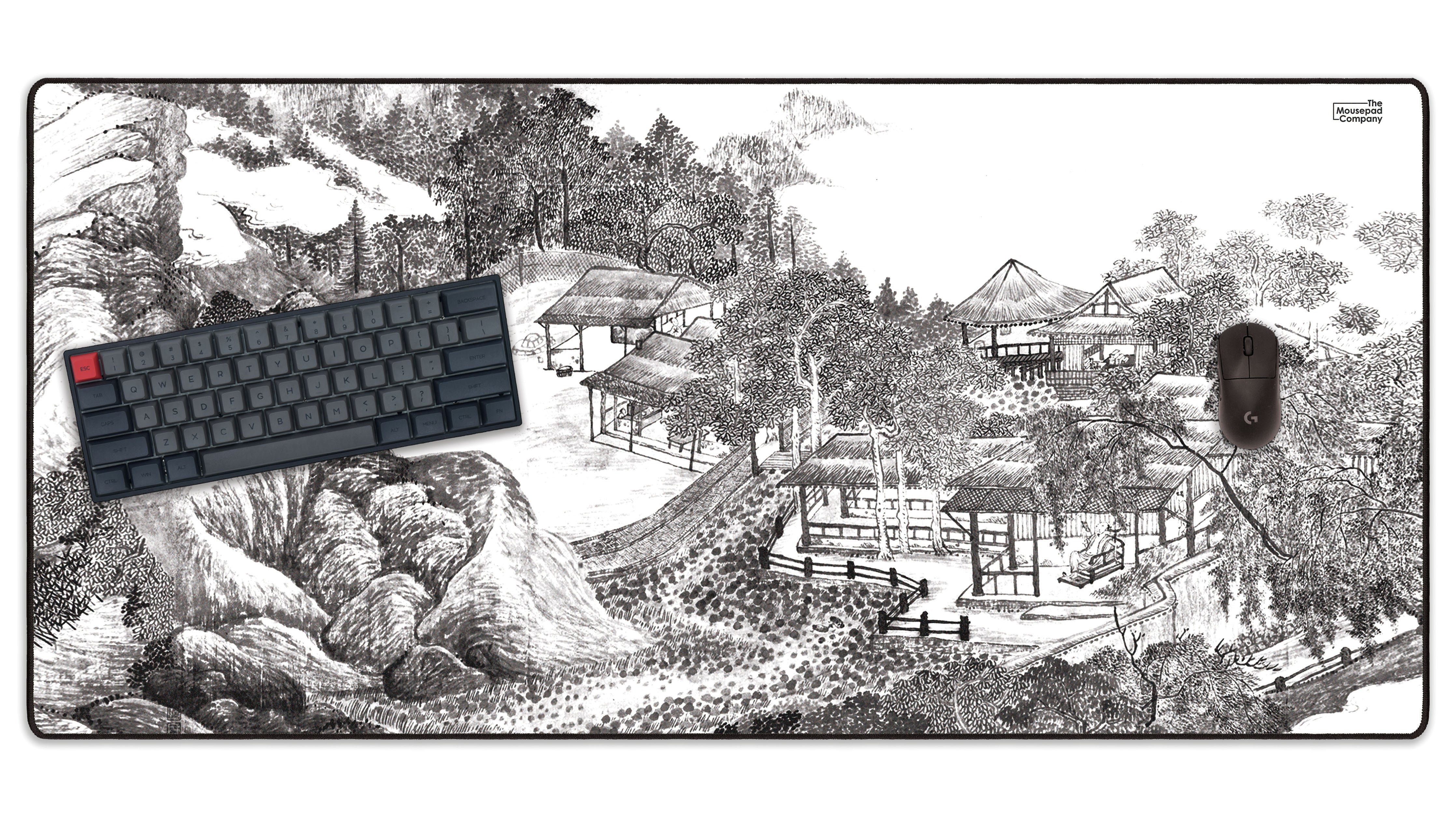 Whiling Away the Summer, by Wu Li (White/Black) - The Mousepad Company