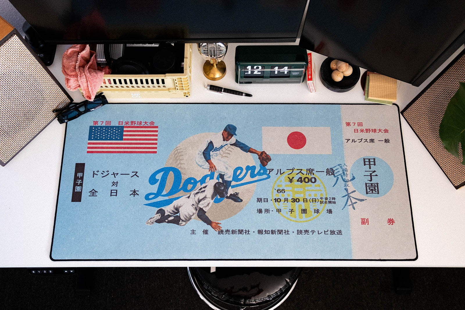 1966 Japan x Los Angeles Ticket - Original desk setup