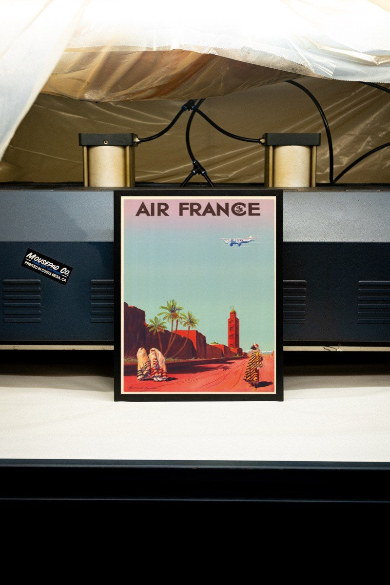Air France - Marrakech art print styled in a room setting
