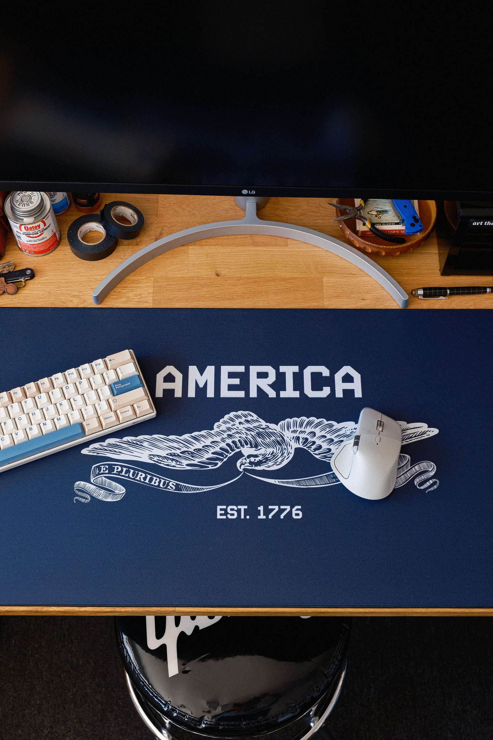 American Spirit - Navy Blue desk setup