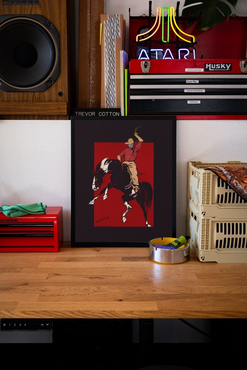 Bucking Bronco, by George Ford Morris art print styled in a room setting