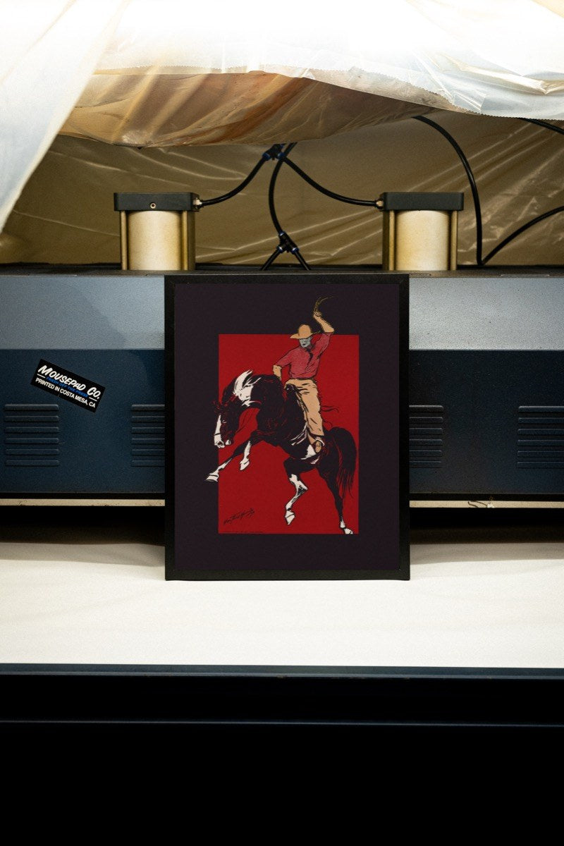 Bucking Bronco, by George Ford Morris art print styled in a room setting
