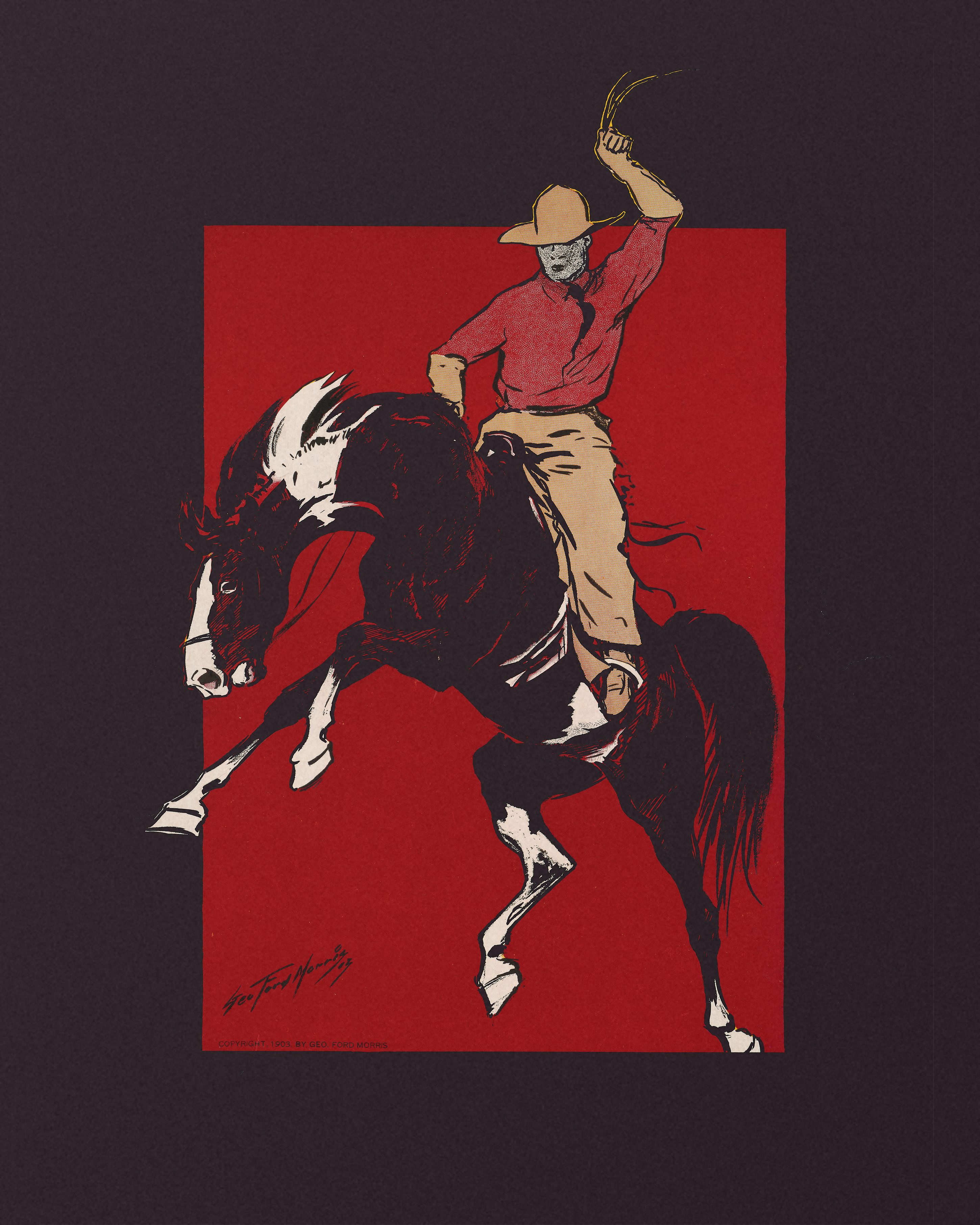 Bronco Rider - Rodeo Print - The Mousepad Company