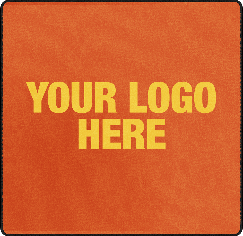 Custom mousepad mockup reading Your Logo Here (square Small/Medium pad)
