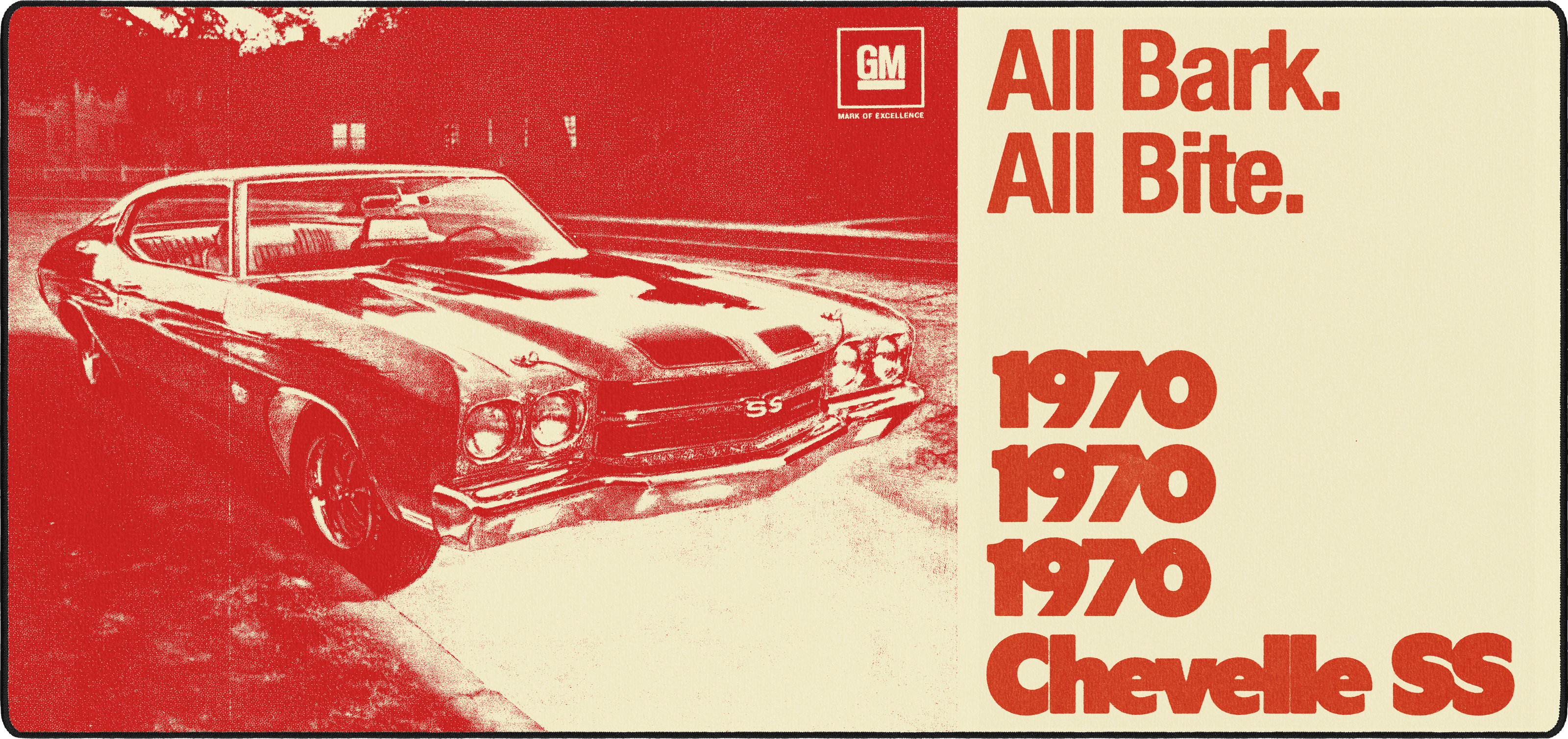 Chevelle SS mousepad thumbnail, Red, Large/XXL