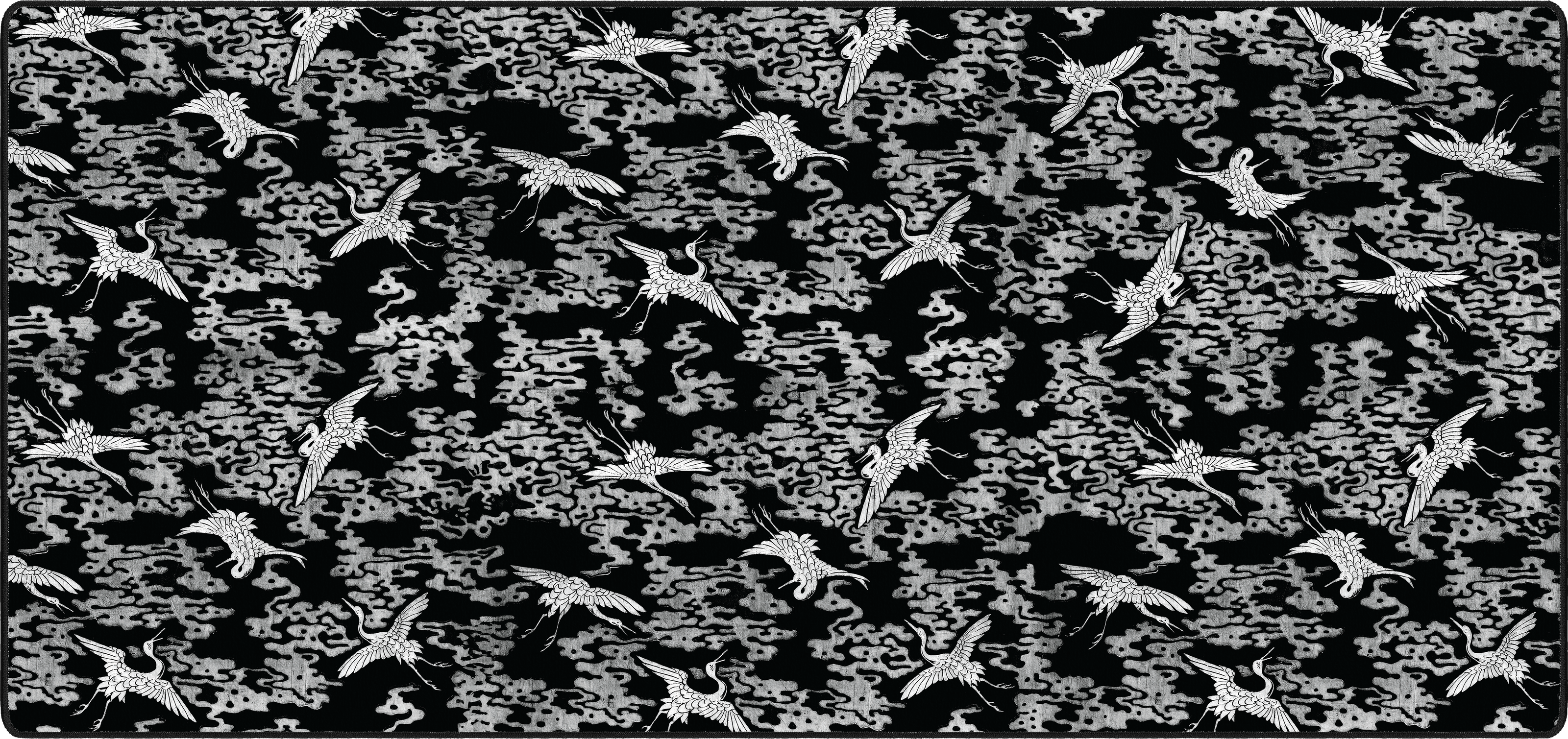 Cranes mousepad thumbnail, Black, Large/XXL