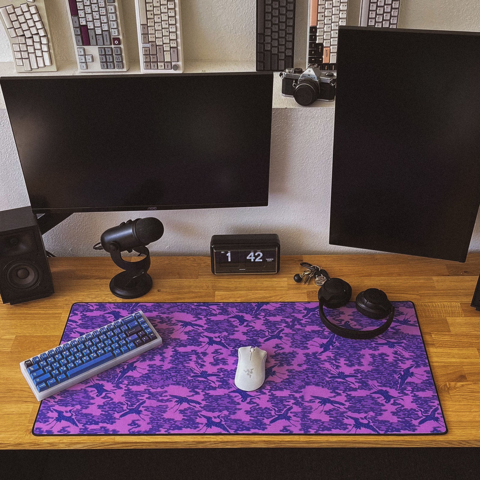 Cranes - Purple desk setup