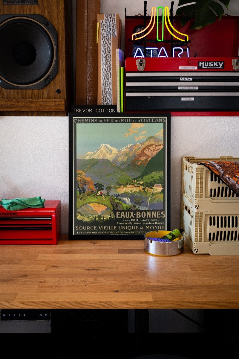 Eaux-Bonnes, by Julien Lacaze art print styled in a room setting