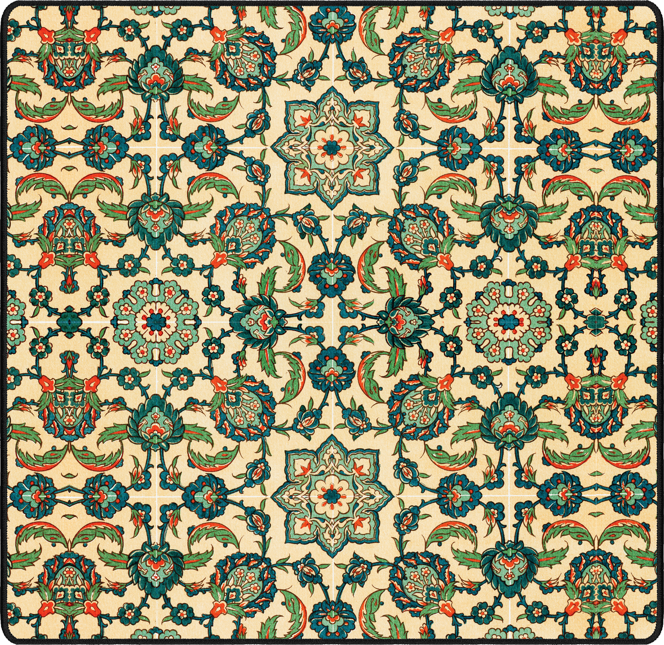 Emerald Garden mousepad thumbnail, Cream/Teal, Medium/Small